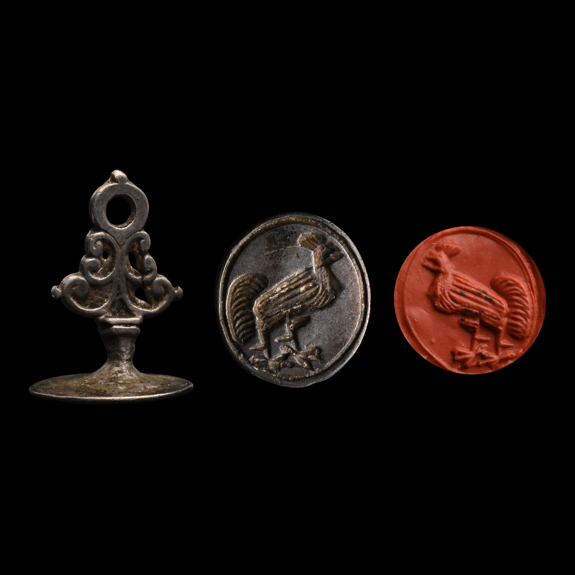 Georgian Silver Fob Seal with Cockerel