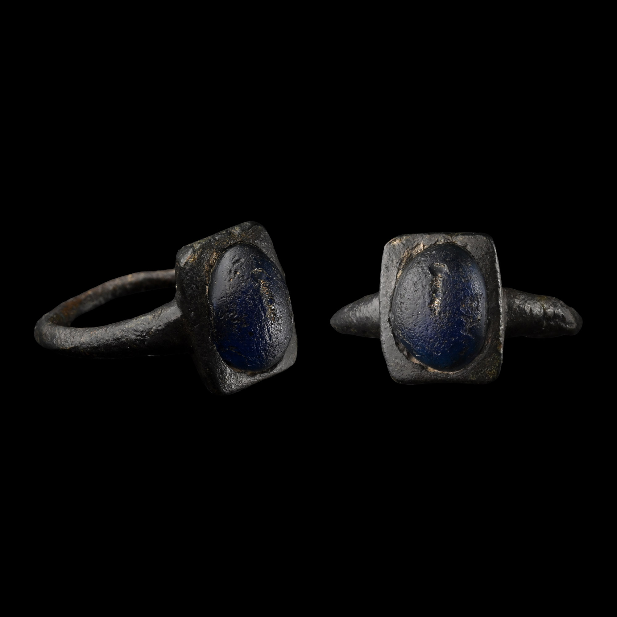 Medieval Bronze Ring with Cabochon