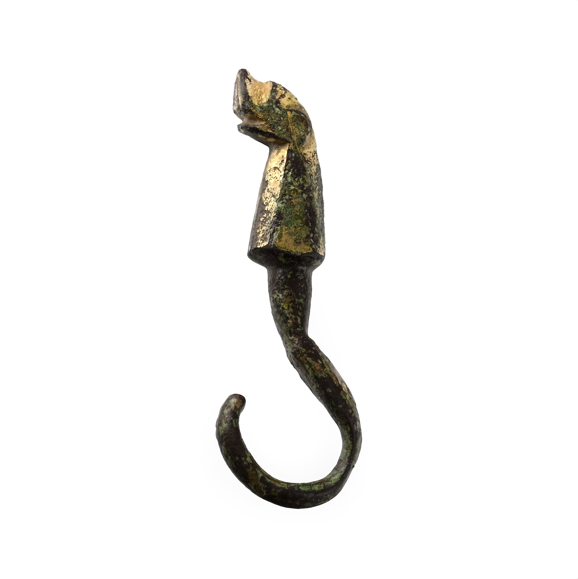 Medieval Gilt Bronze Lion's Head Fitting