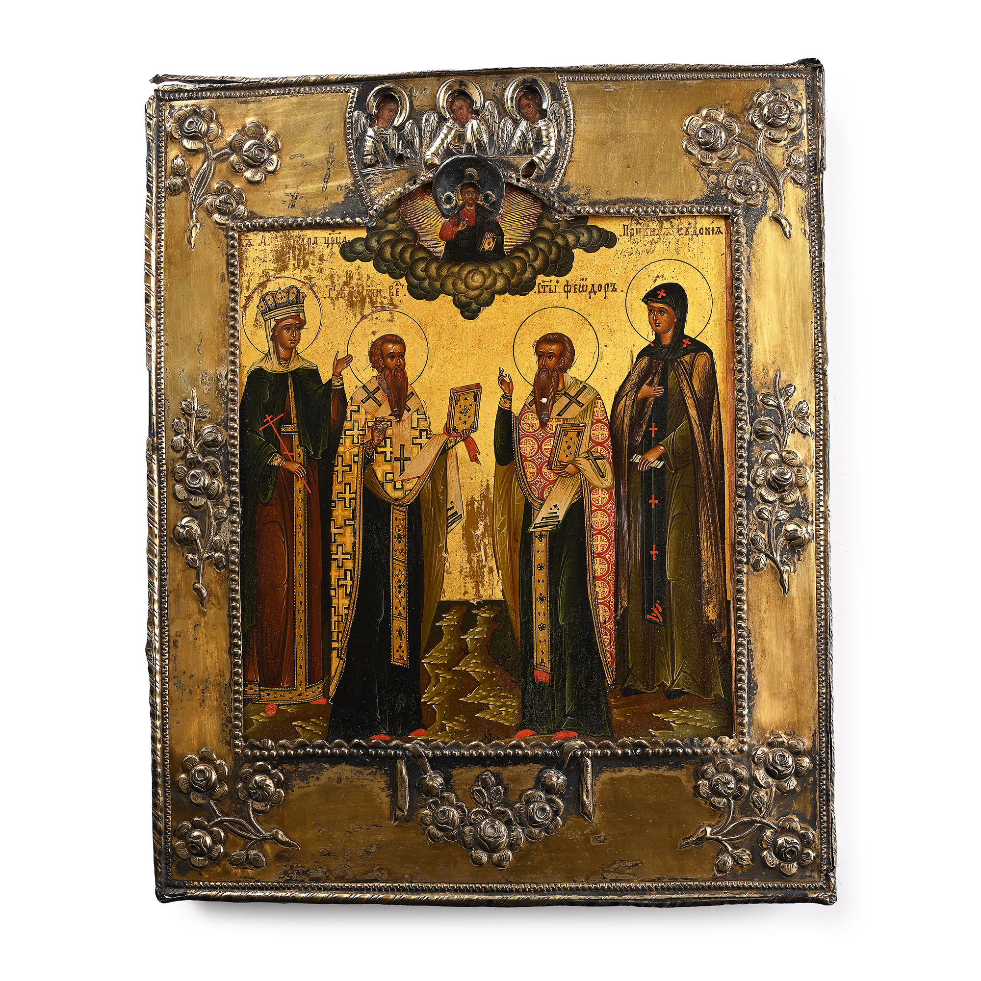 Icon with Saint Alexandra Basil the Great, Feodor and Eudokia