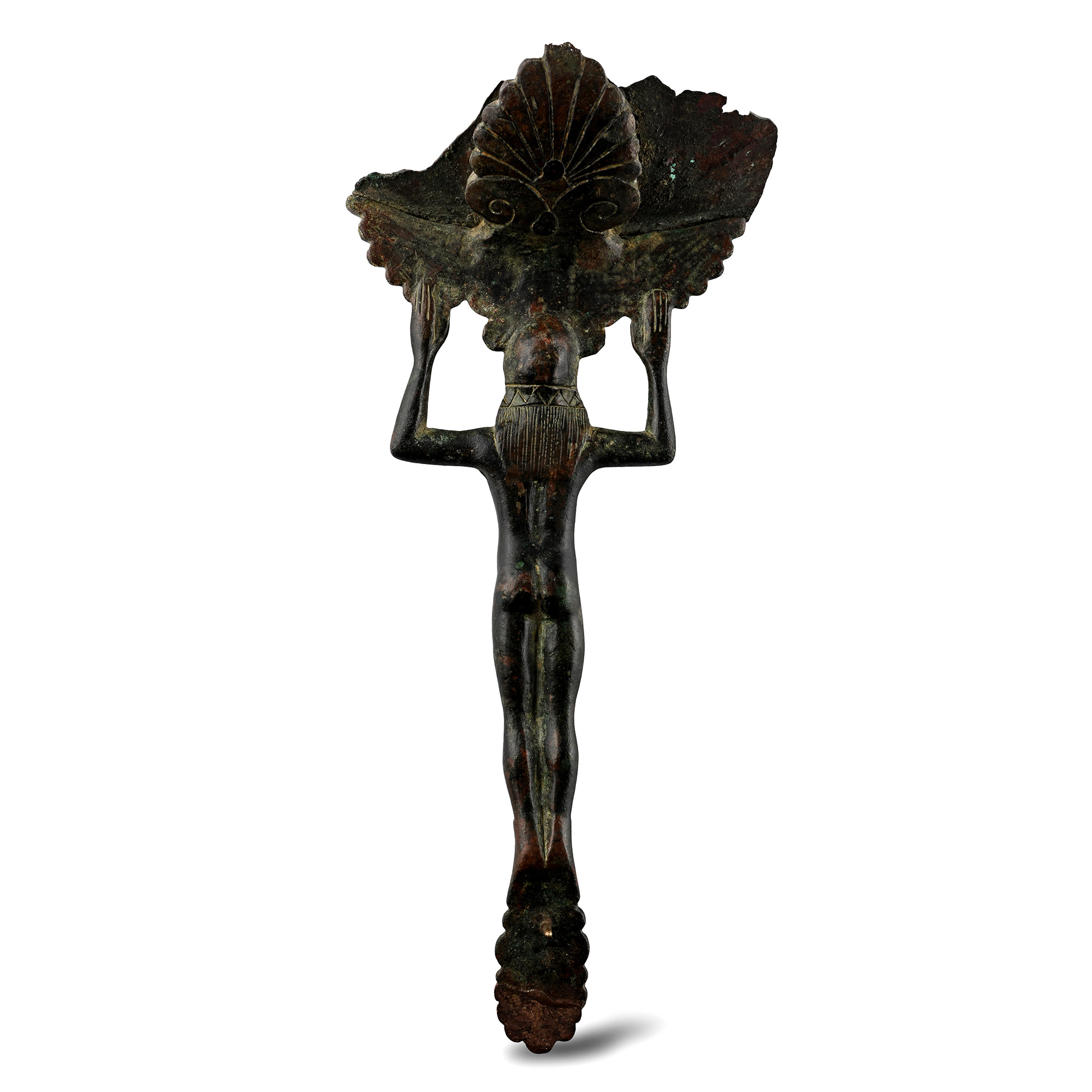 Archaic Greek Bronze Kouros Handle