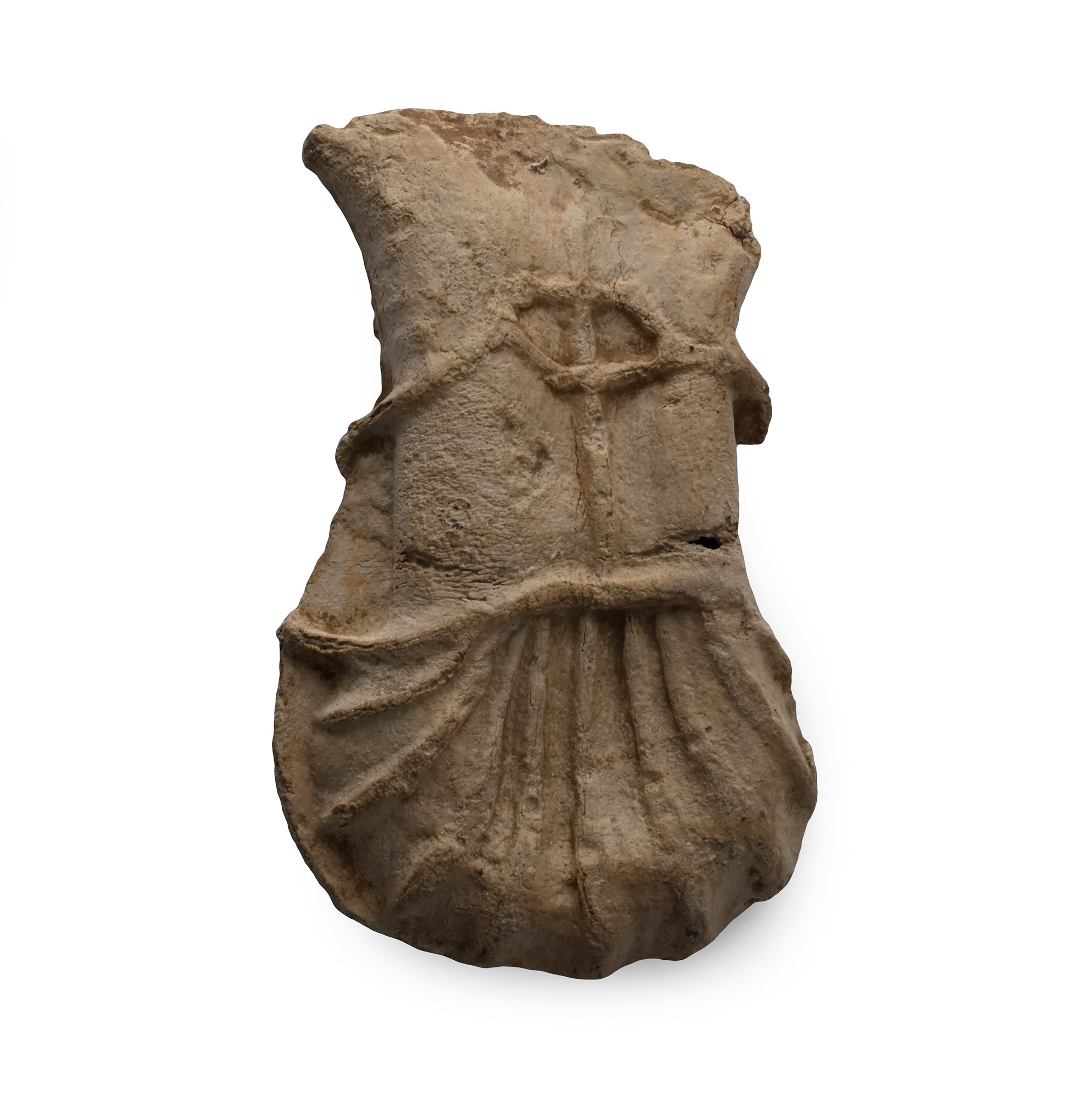 Medieval Lead Pilgrim's Holy Water Ampulla with Scallop and Shield
