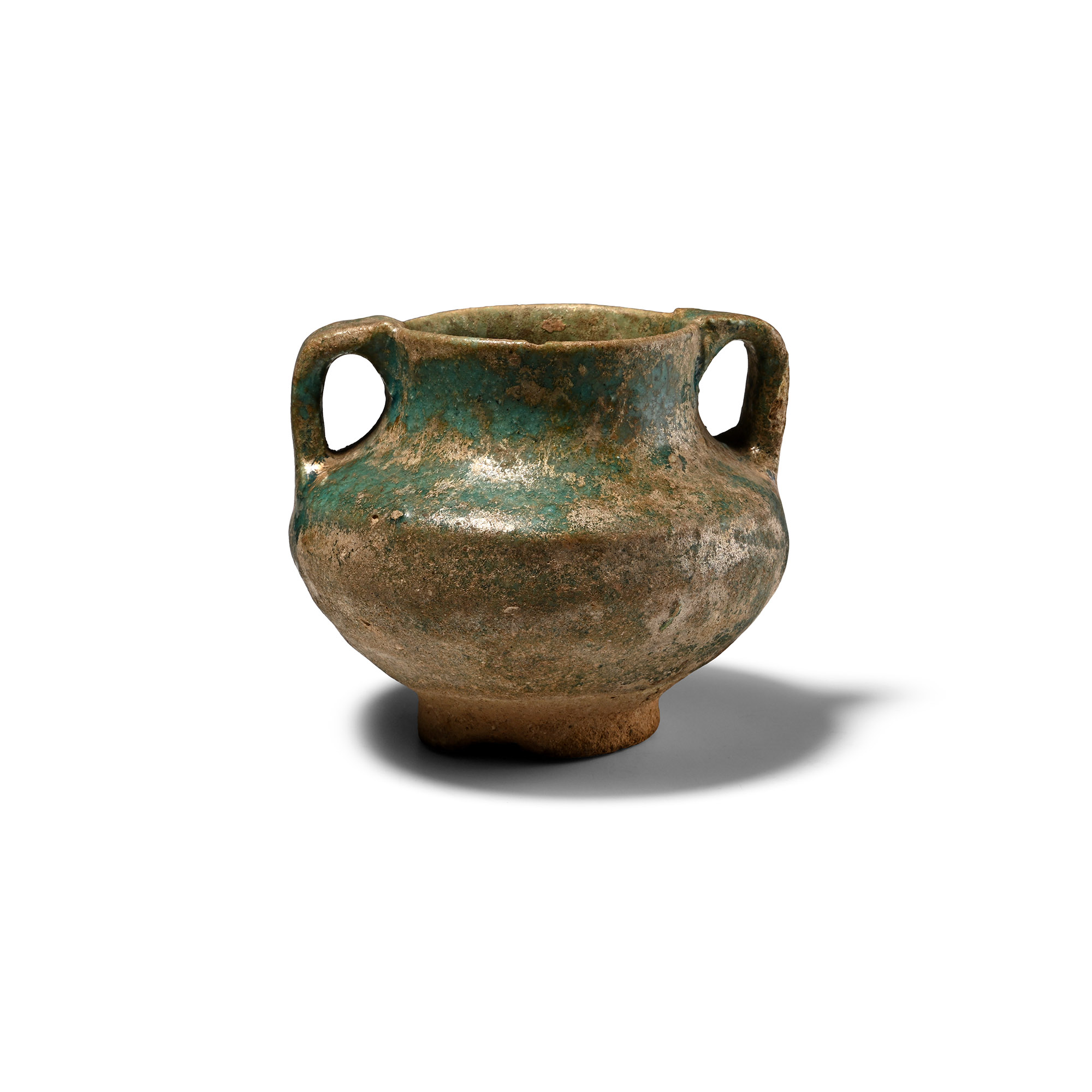 Western Asiatic Turquoise Glazed Handled Jar
