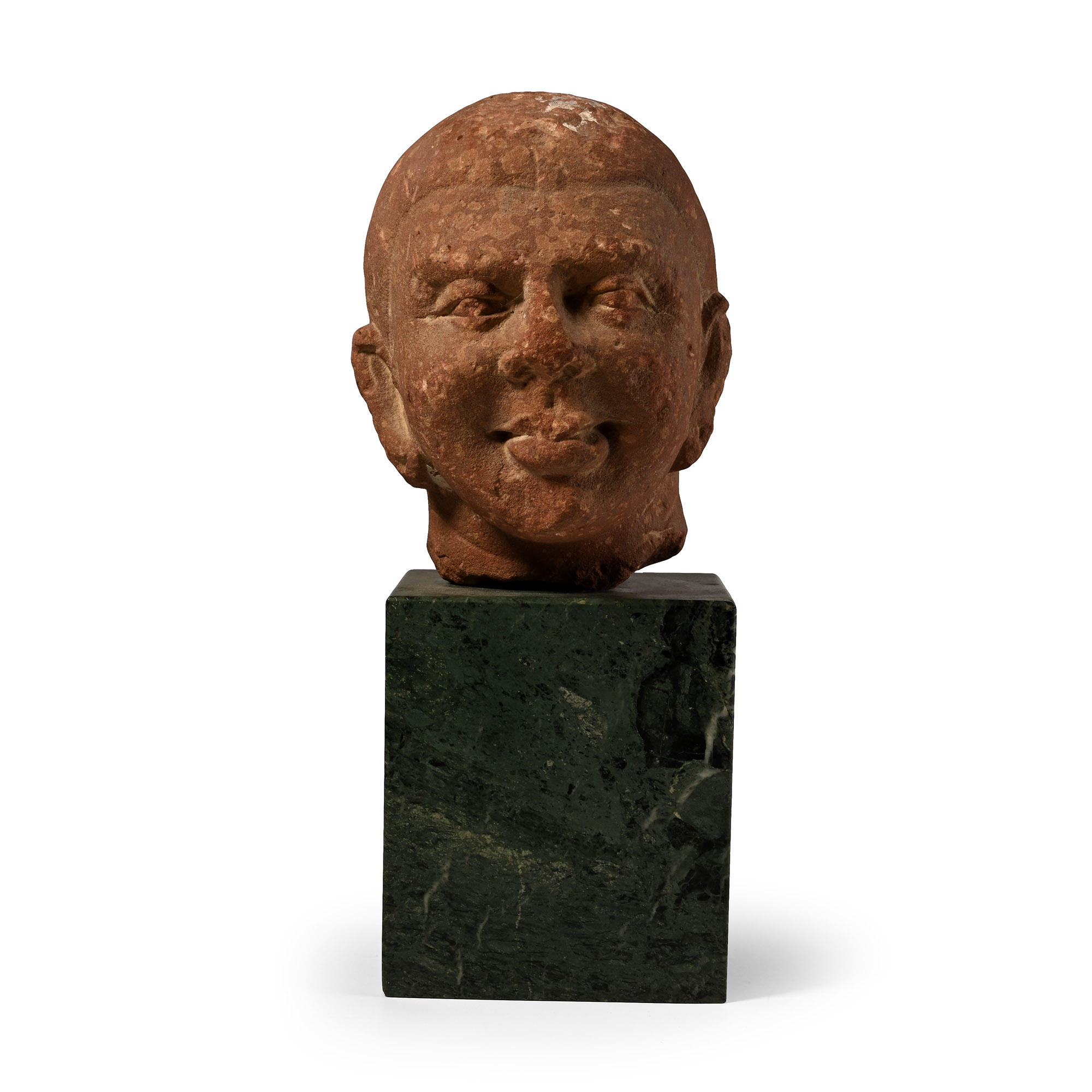 Chinese Ming Red Stone Head of Buddha
