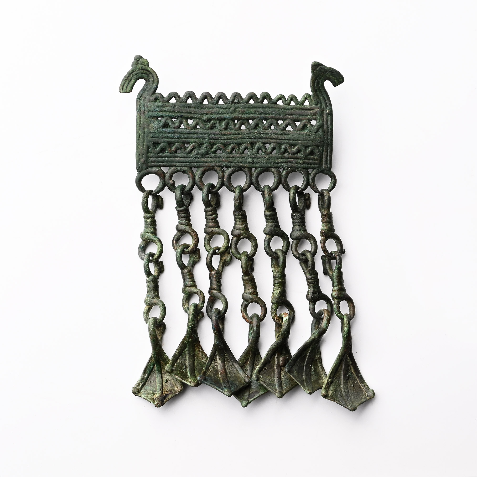 Viking Age Bronze Pendant with Foot Dangles
