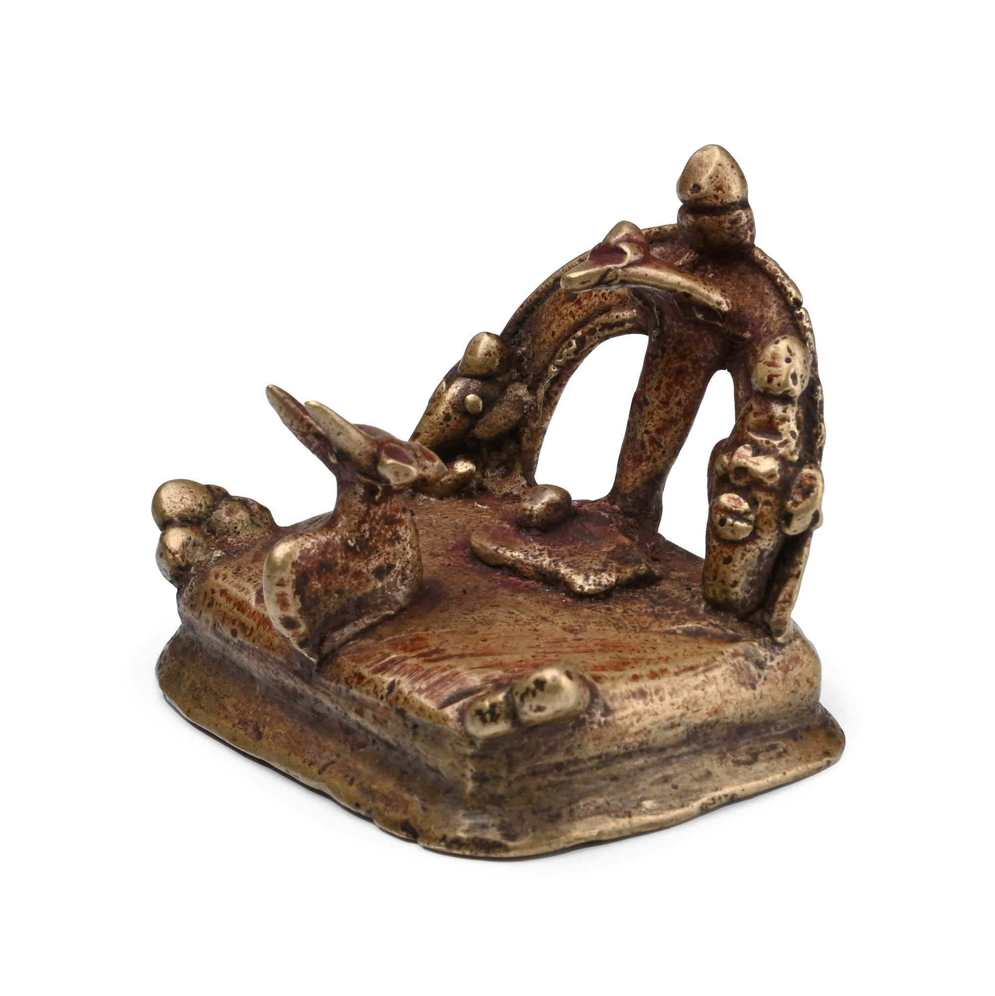 Copper-alloy Shiva Lingam Shrine with Nandi and Naga