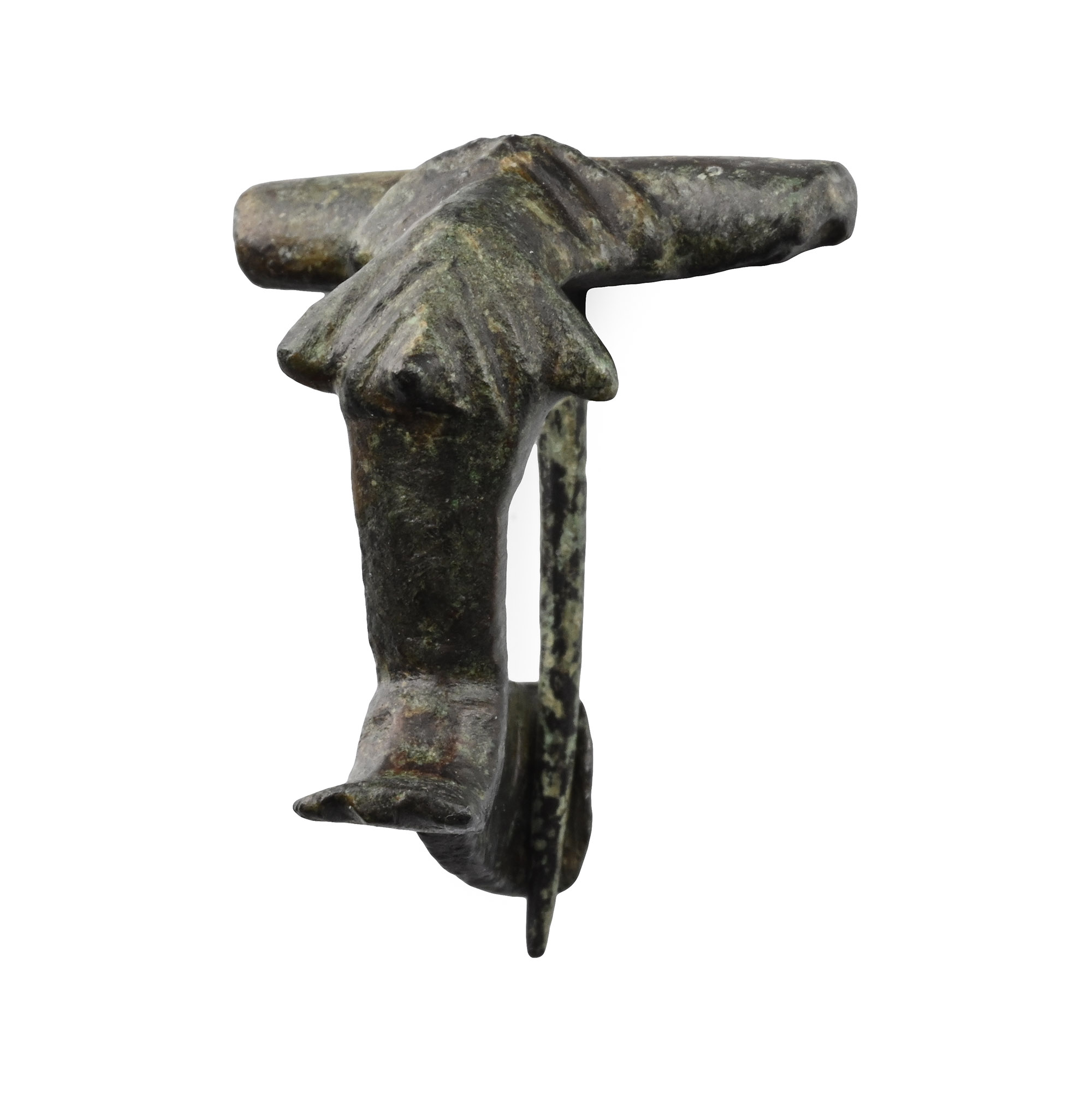 Roman Bronze Dolphin Bow Brooch