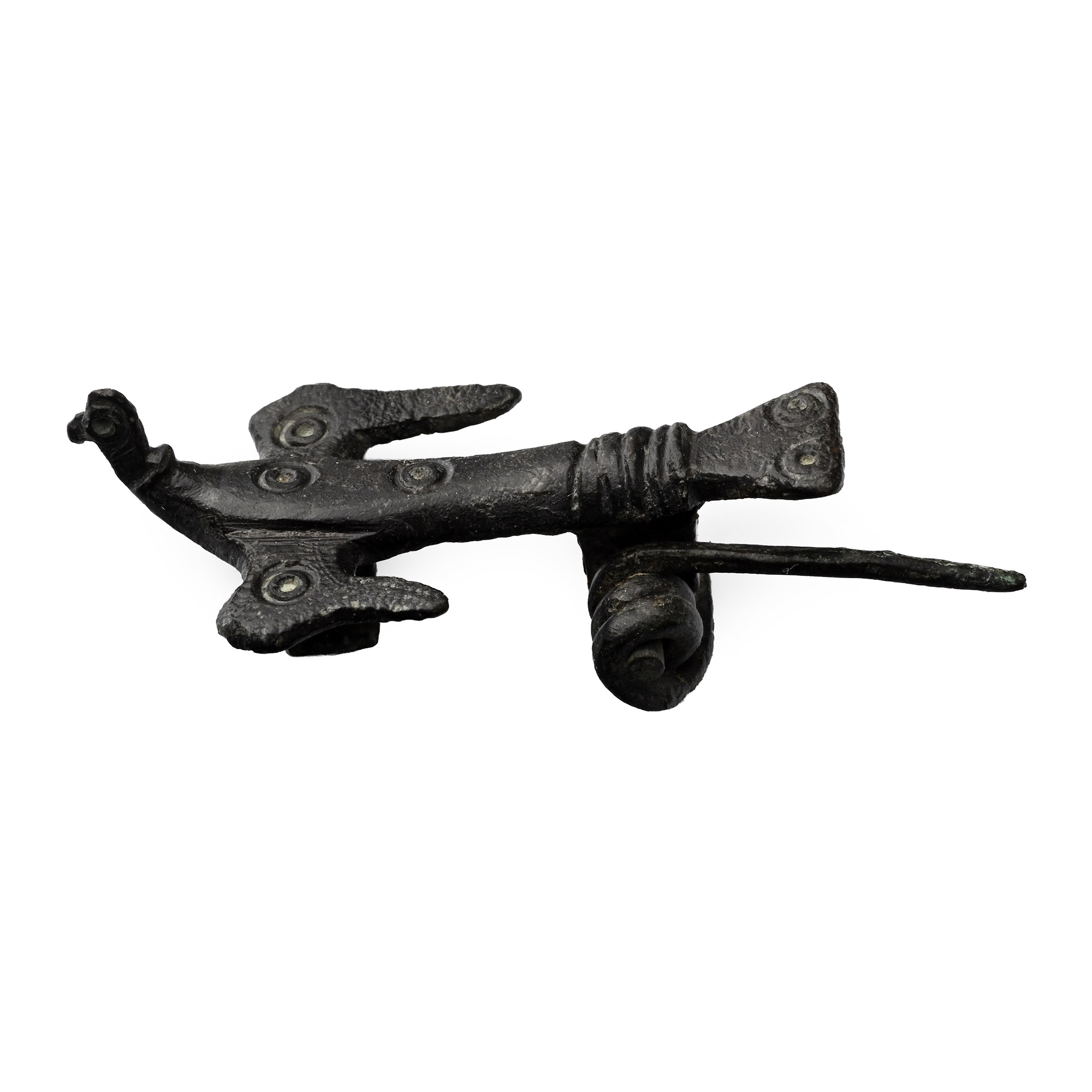 Roman Bronze Flying Bird Plate Brooch