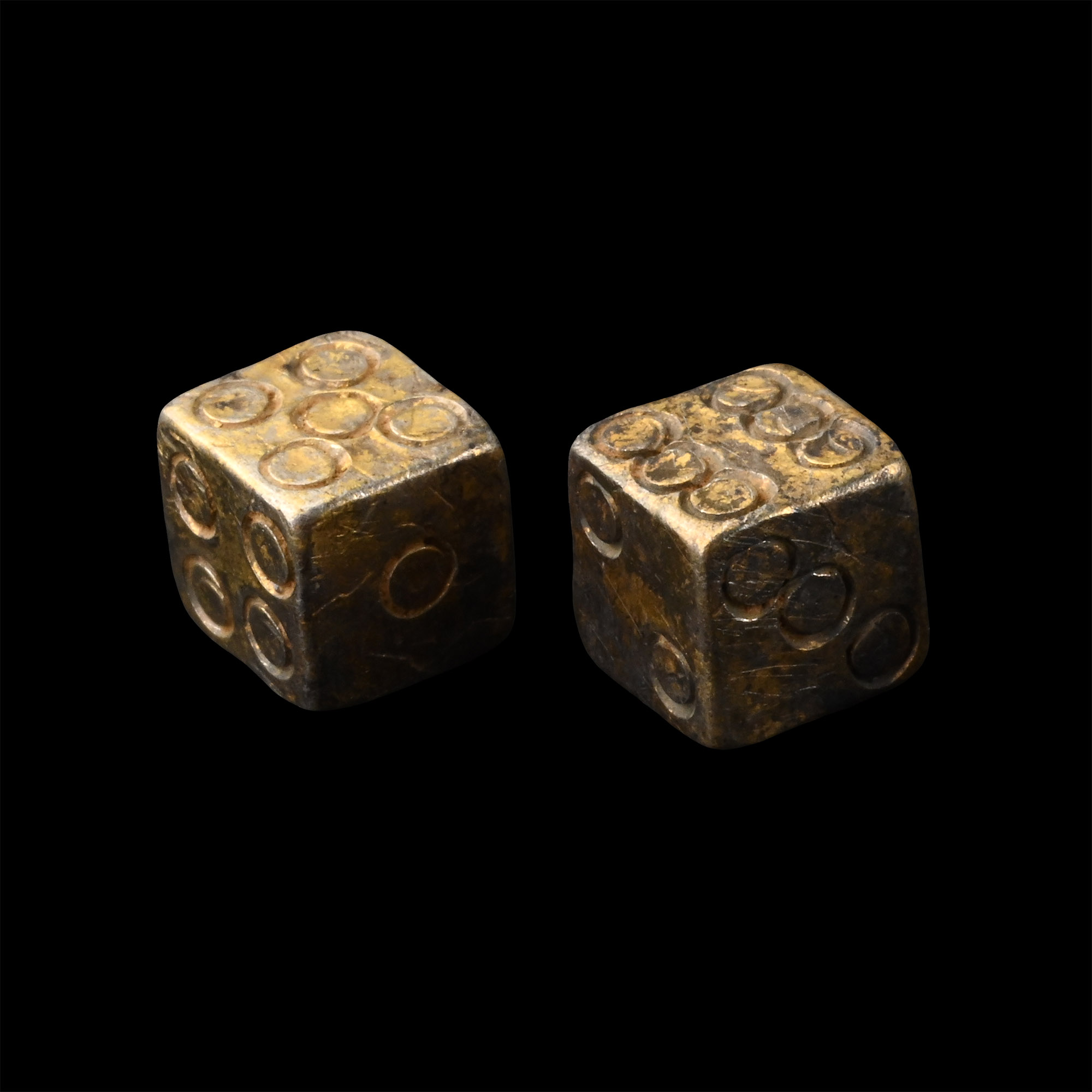 Silver-Gilt Gaming Dice Pair