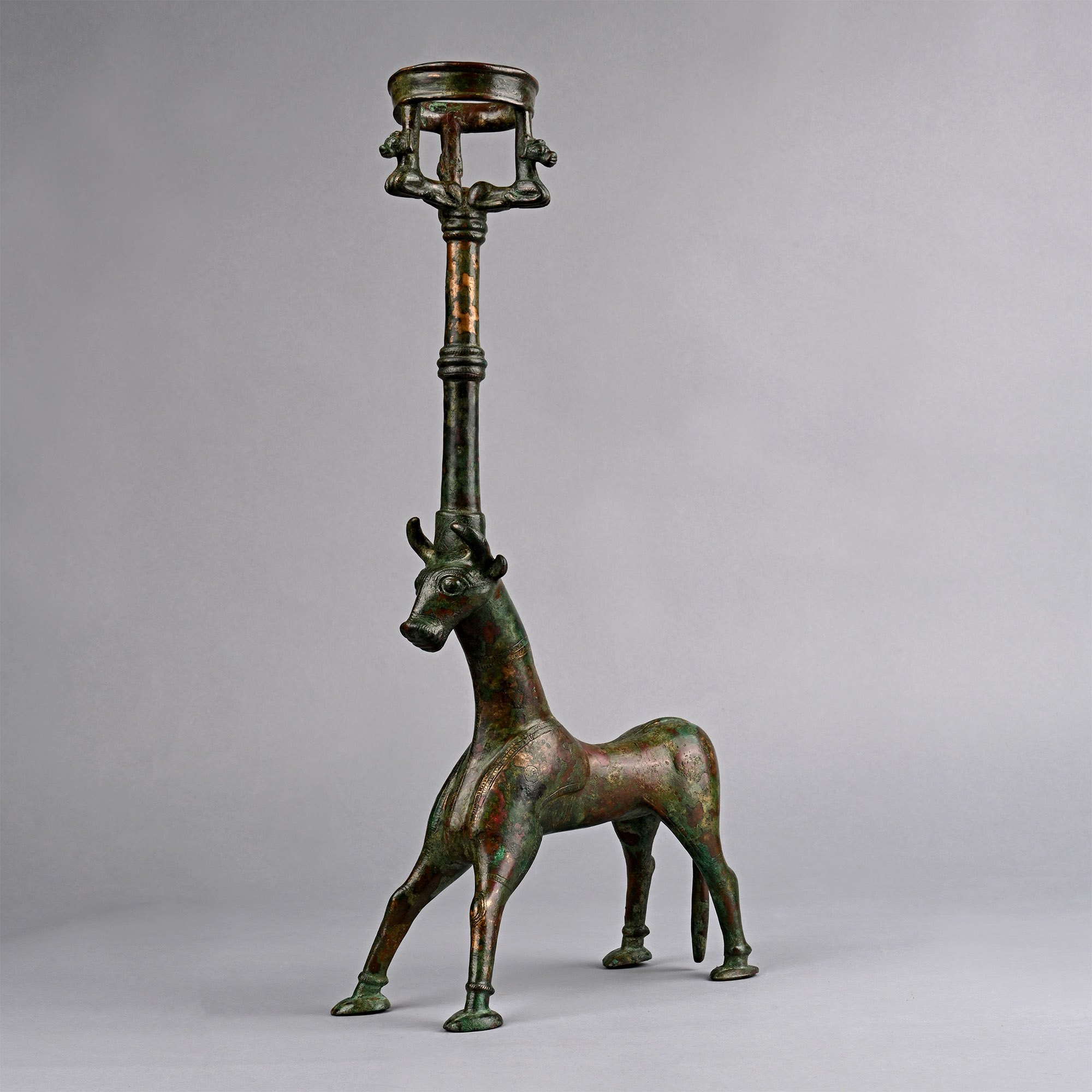 Large Mesopotamian Bronze Torch Bearer