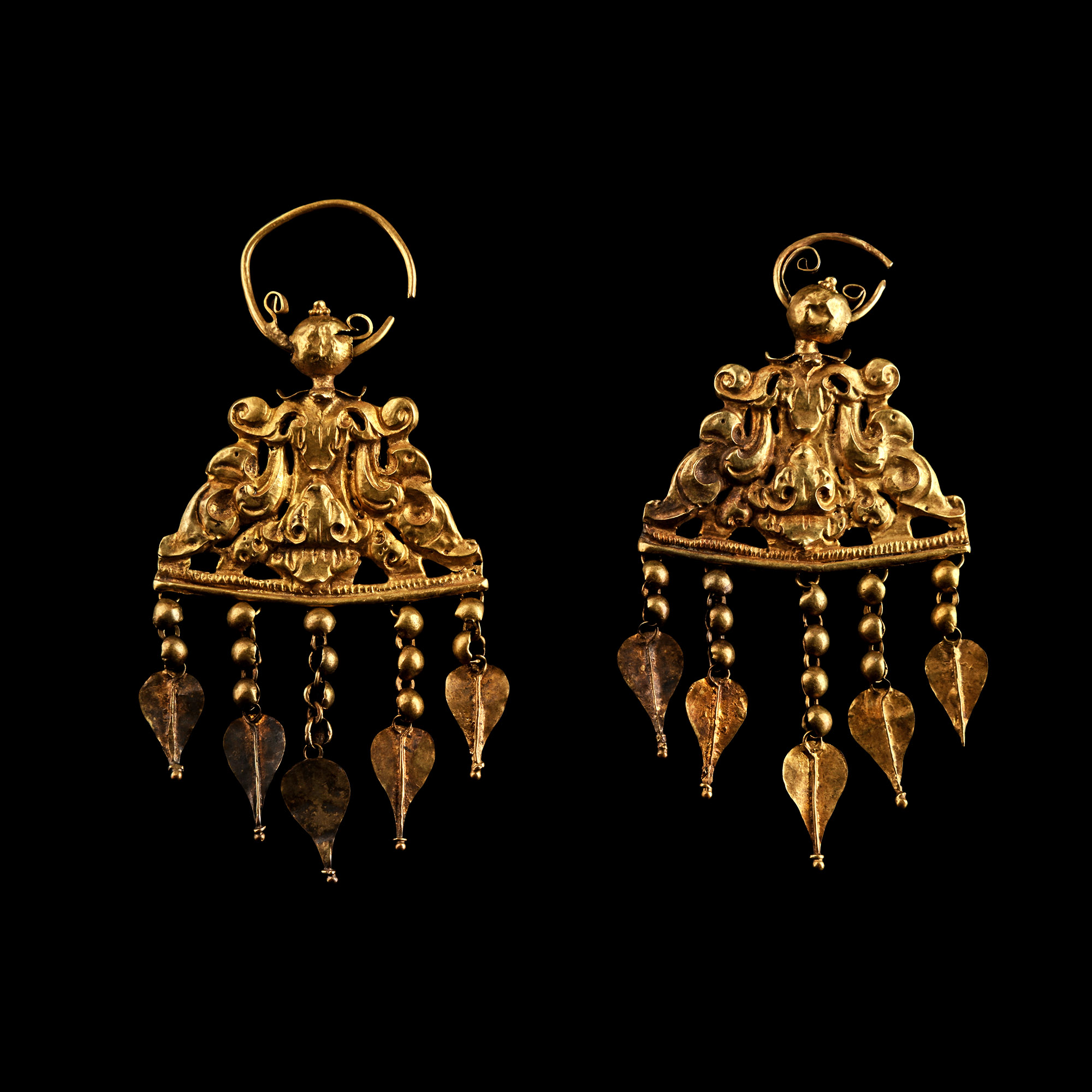 Kashmir Gold Earring Pair