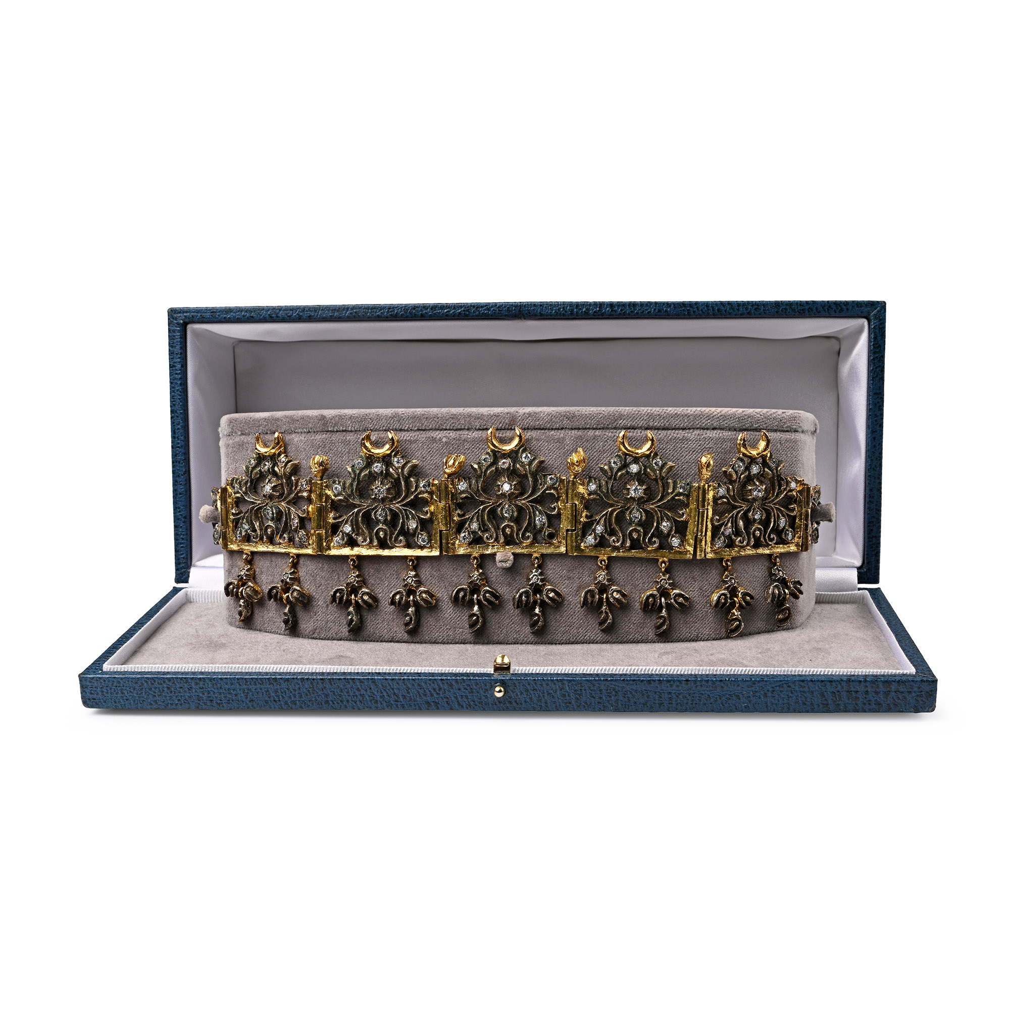 Silver-Gilt Tiara with Diamonds