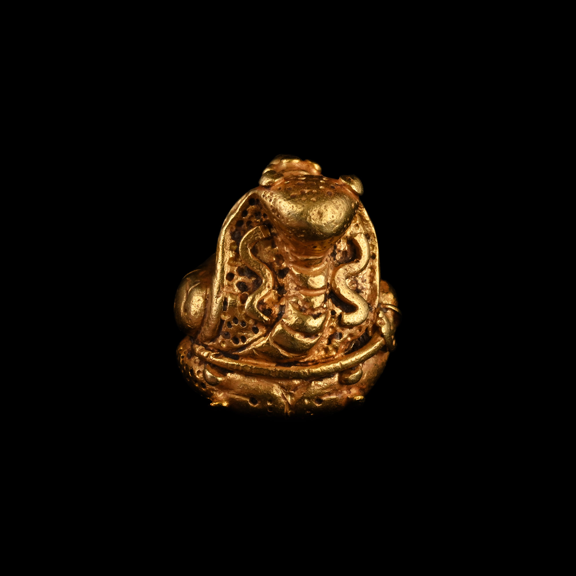 Late Gupta Gold Hair Ring with Serpent