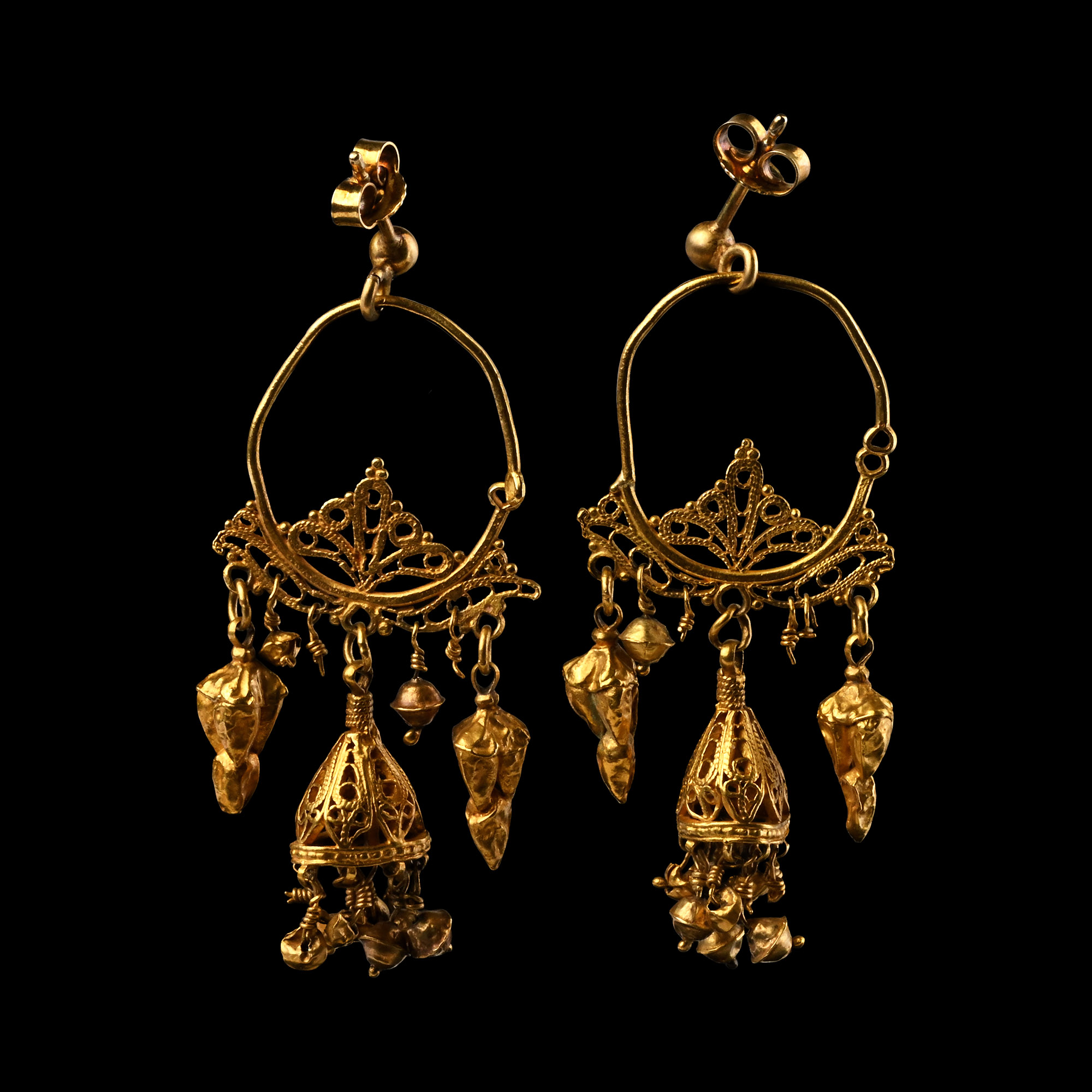 Sicilian Gold Earrings with Droplets
