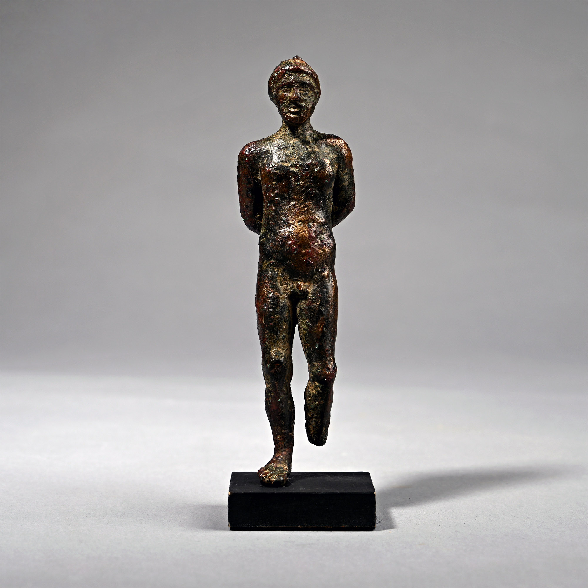 Hellenistic Bronze Figure of a Bound Captive