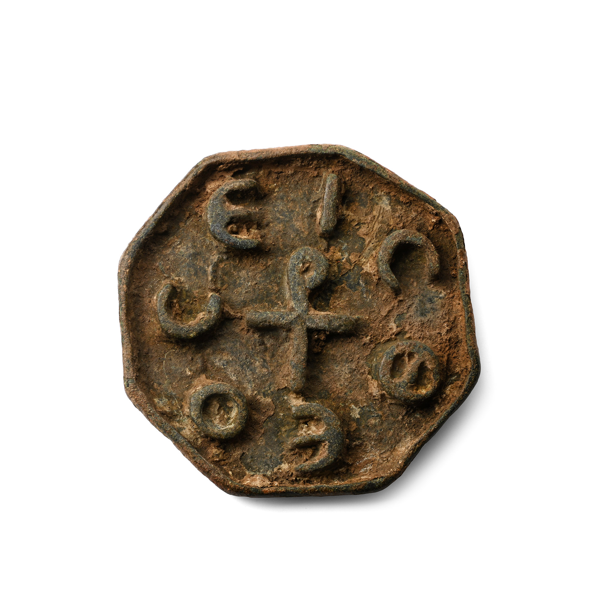 Byzantine Bronze Seal with Cross