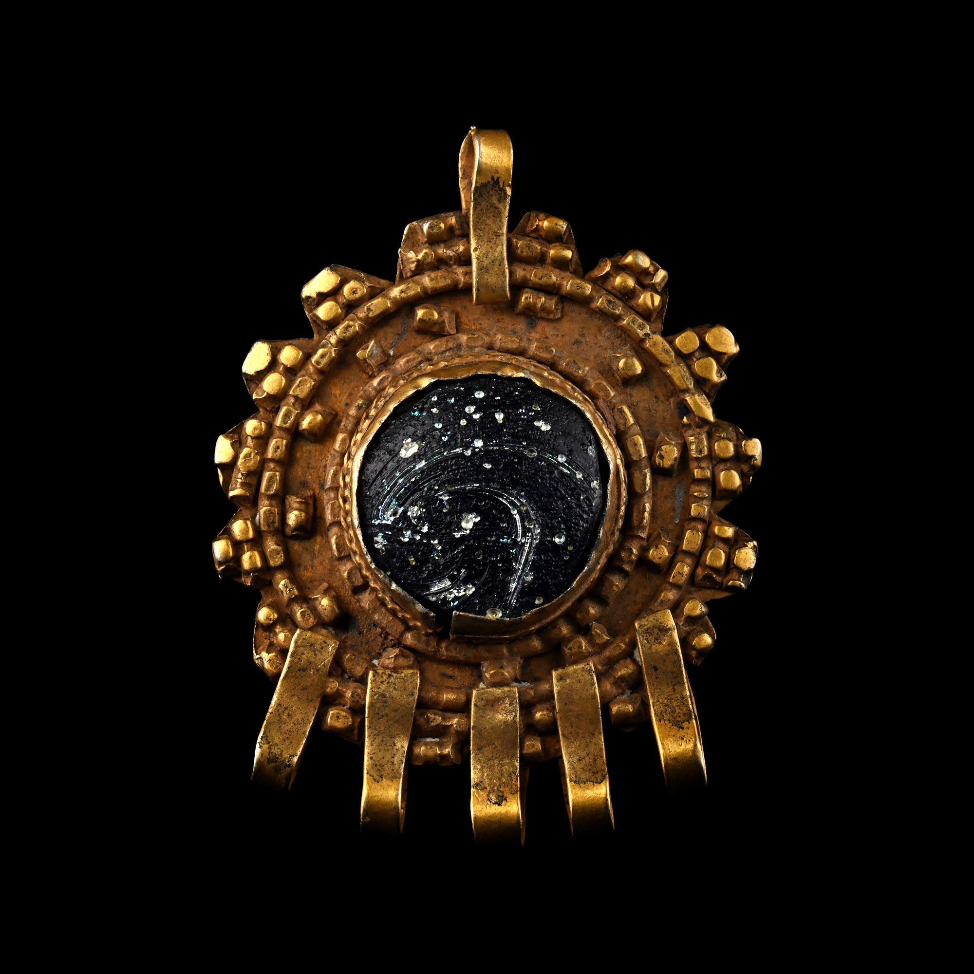 Byzantine Gold Pendant with Glass Centre