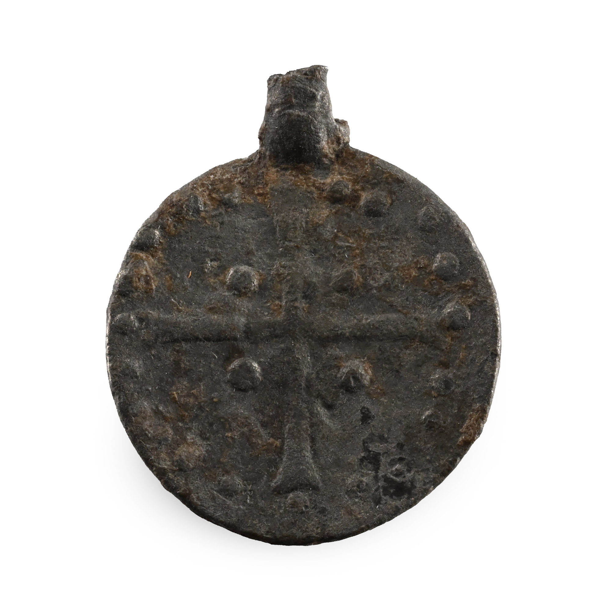 Byzantine Lead Pendant with Virgin and Child
