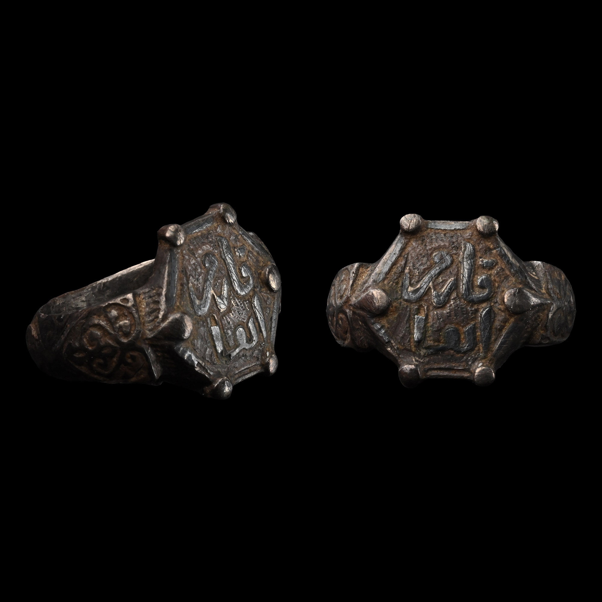 Western Asiatic Silver Ring with Niello