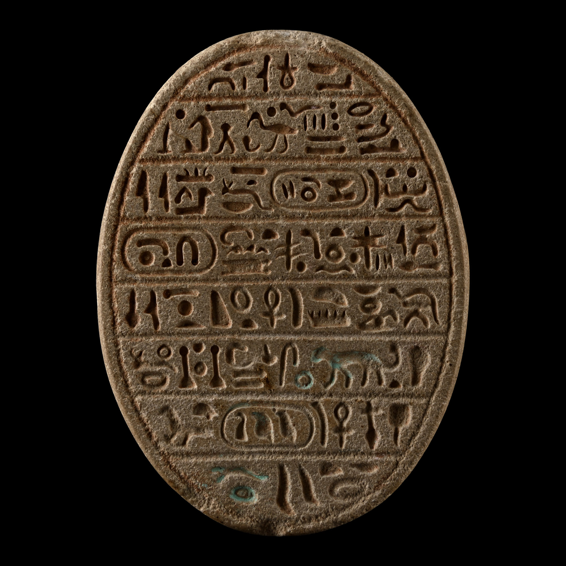 Very Large Phoenician Stone Scarab with Hieroglyphics