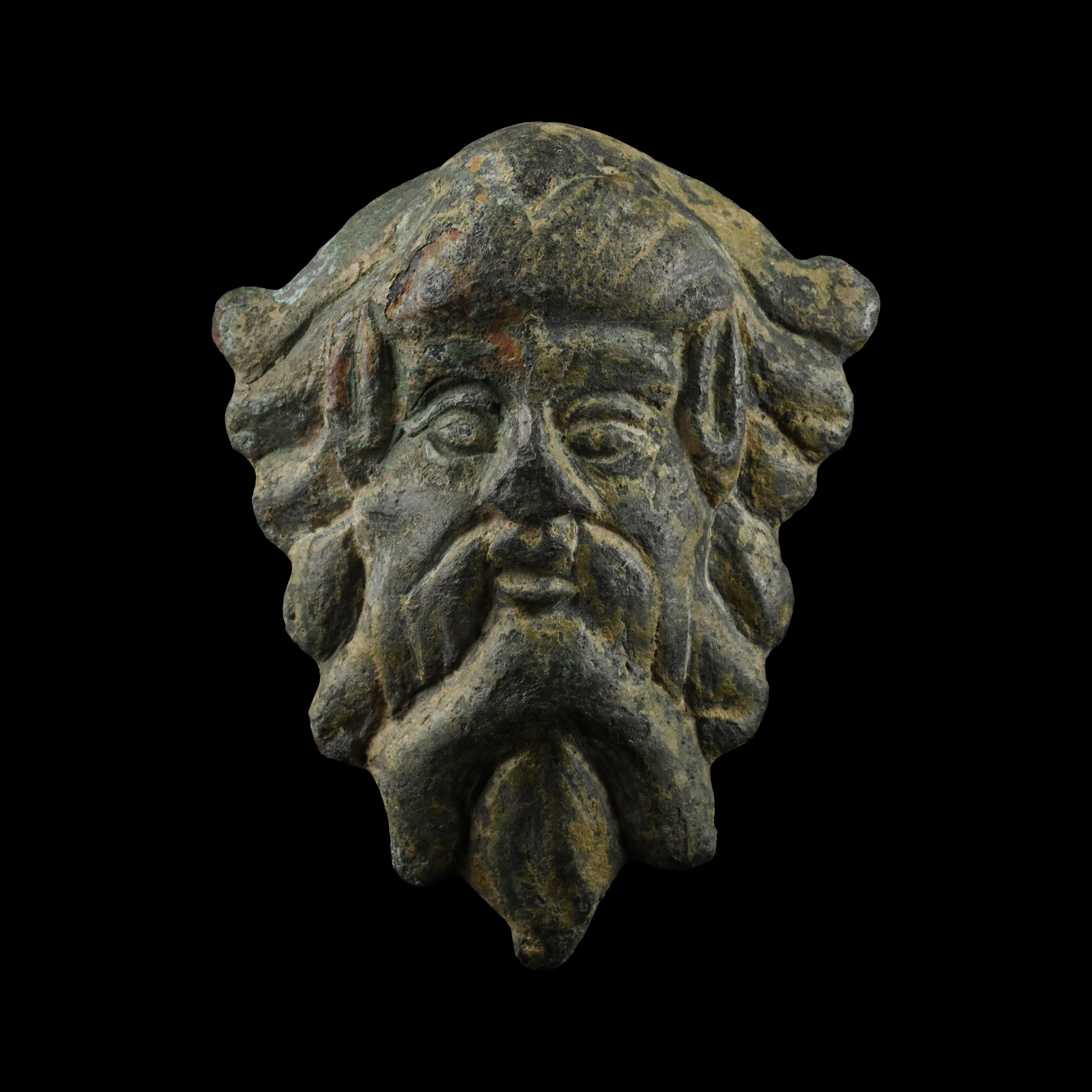 Roman Bronze Applique with Satyr