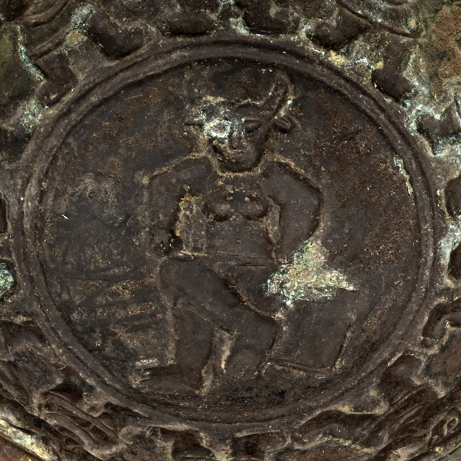 Western Asiatic Bronze Bowl with Dancing Figures