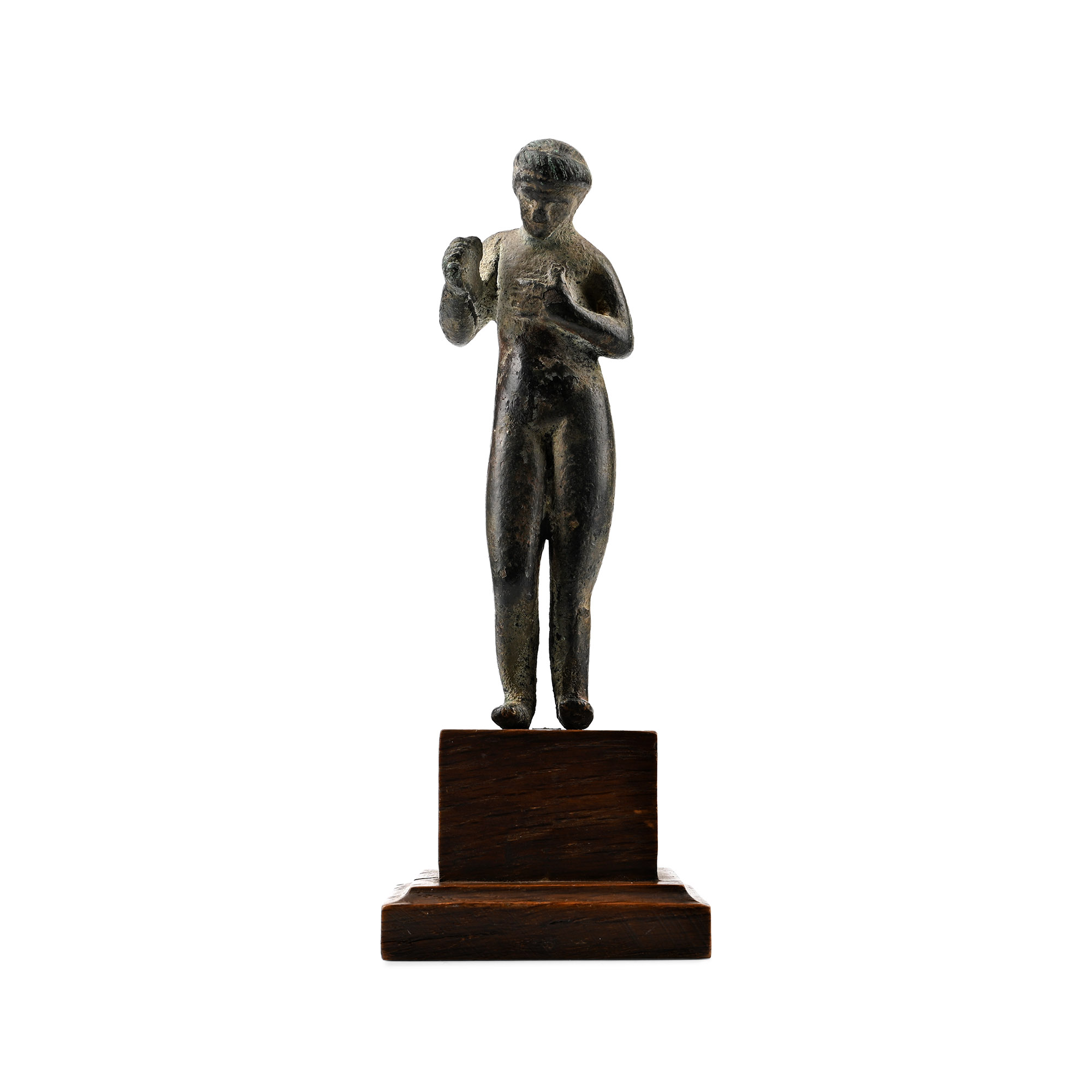 Roman Bronze Figure of a Bathing Young Girl