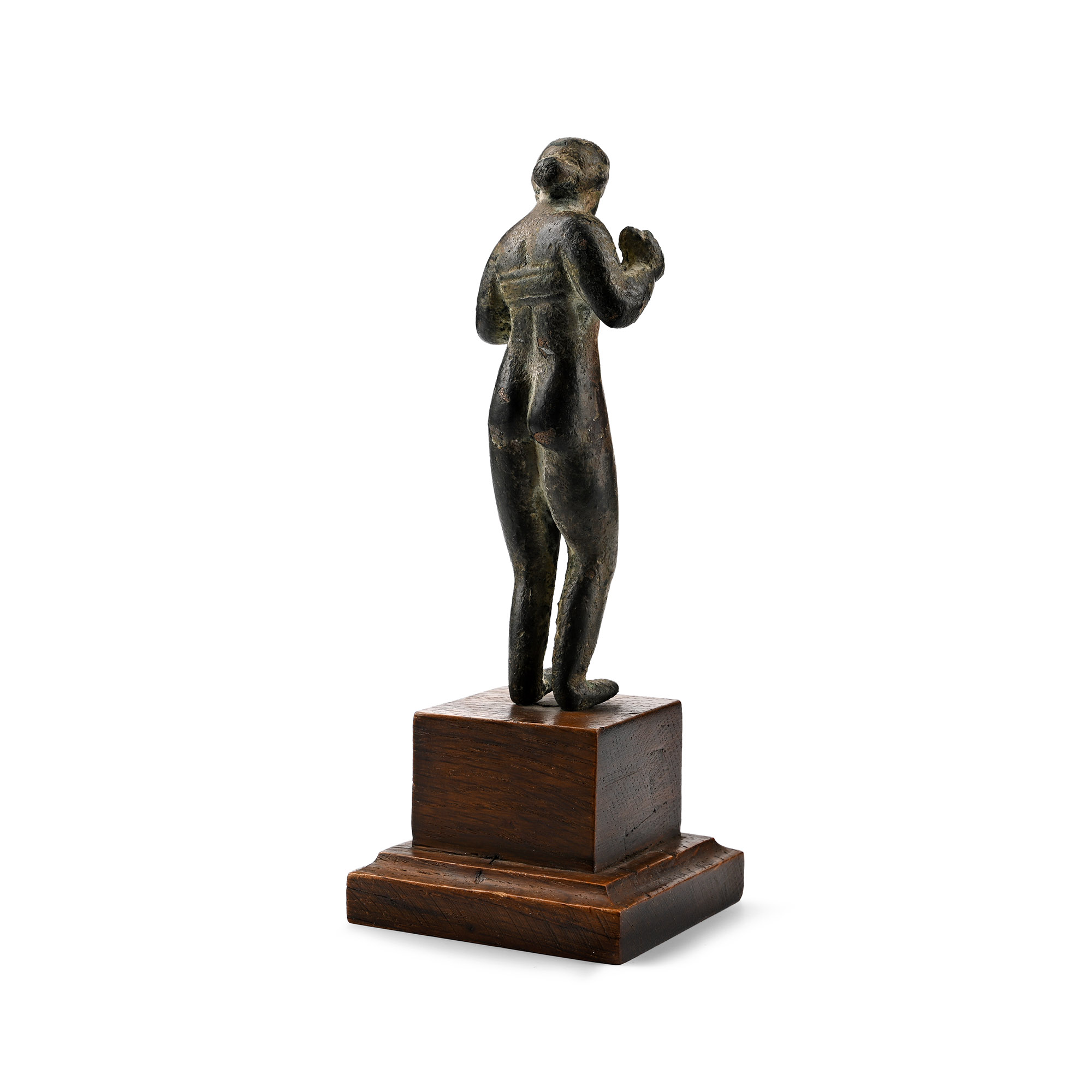 Roman Bronze Figure of a Bathing Young Girl
