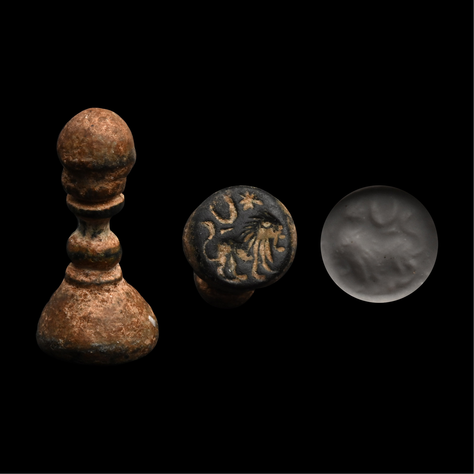 Roman Bronze Stamp Seal with Moon