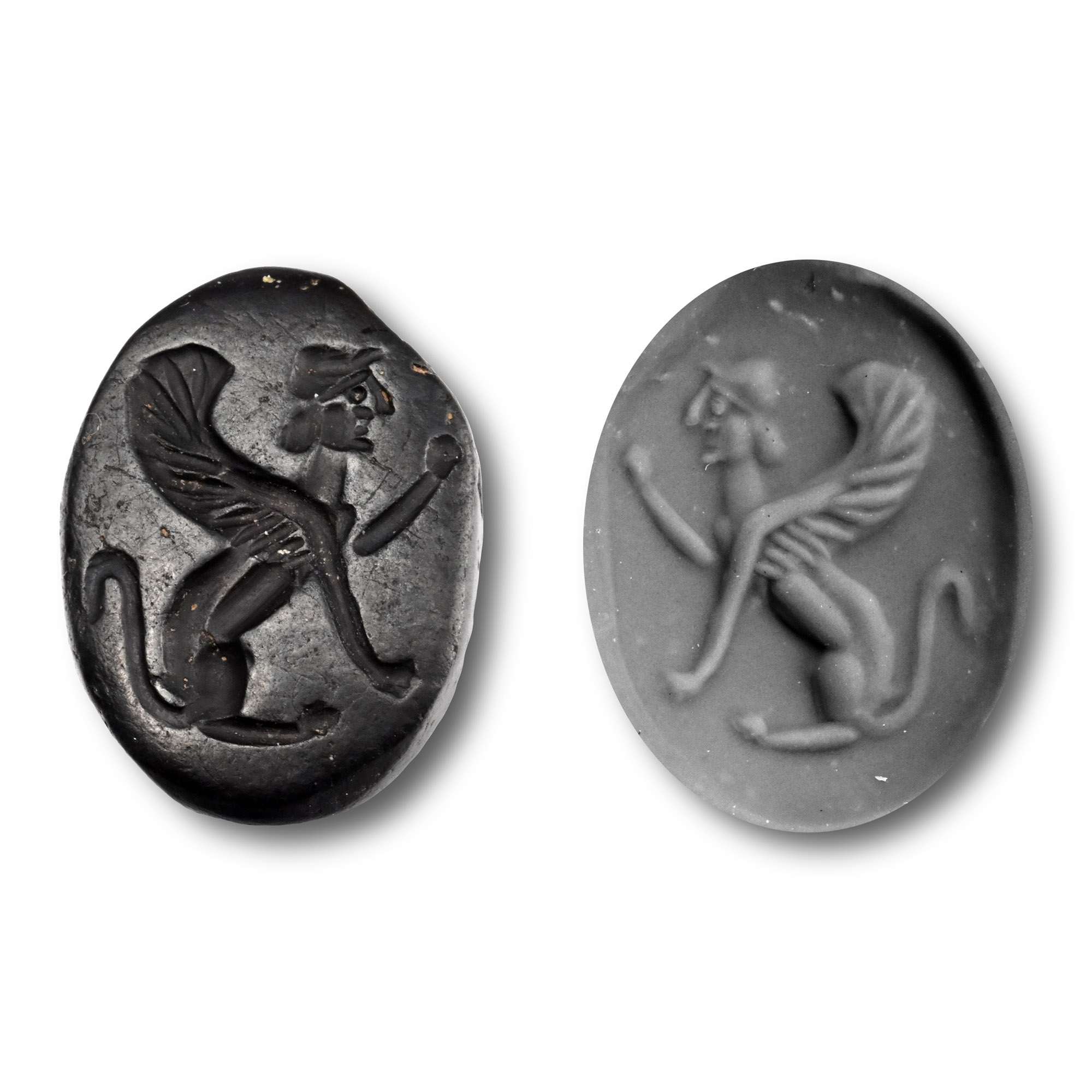 Phoenician Steatite Intaglio with Sphinx
