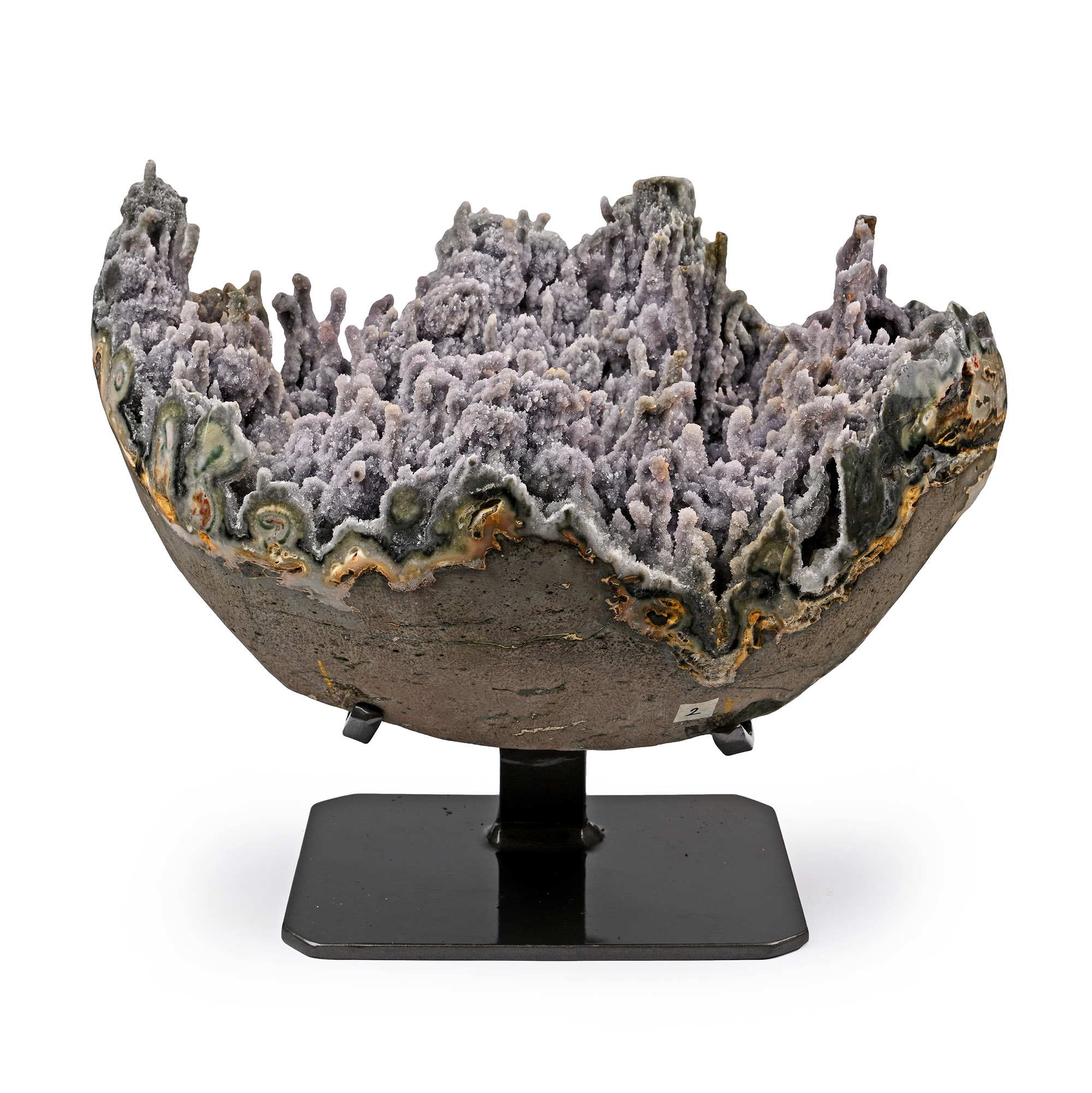 Round Amethyst Crystal Geode with Polished Borders
