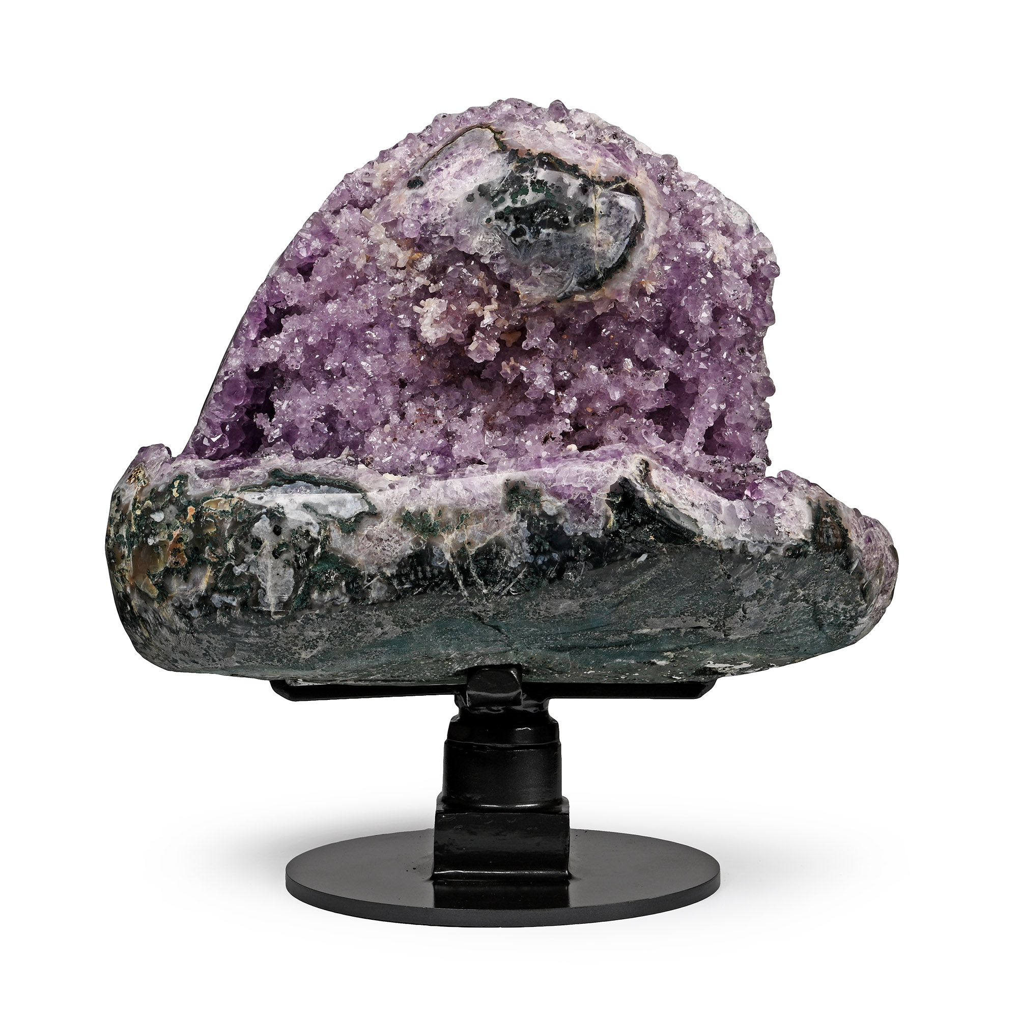 Amethyst Geode Heart with Intricate Formations
