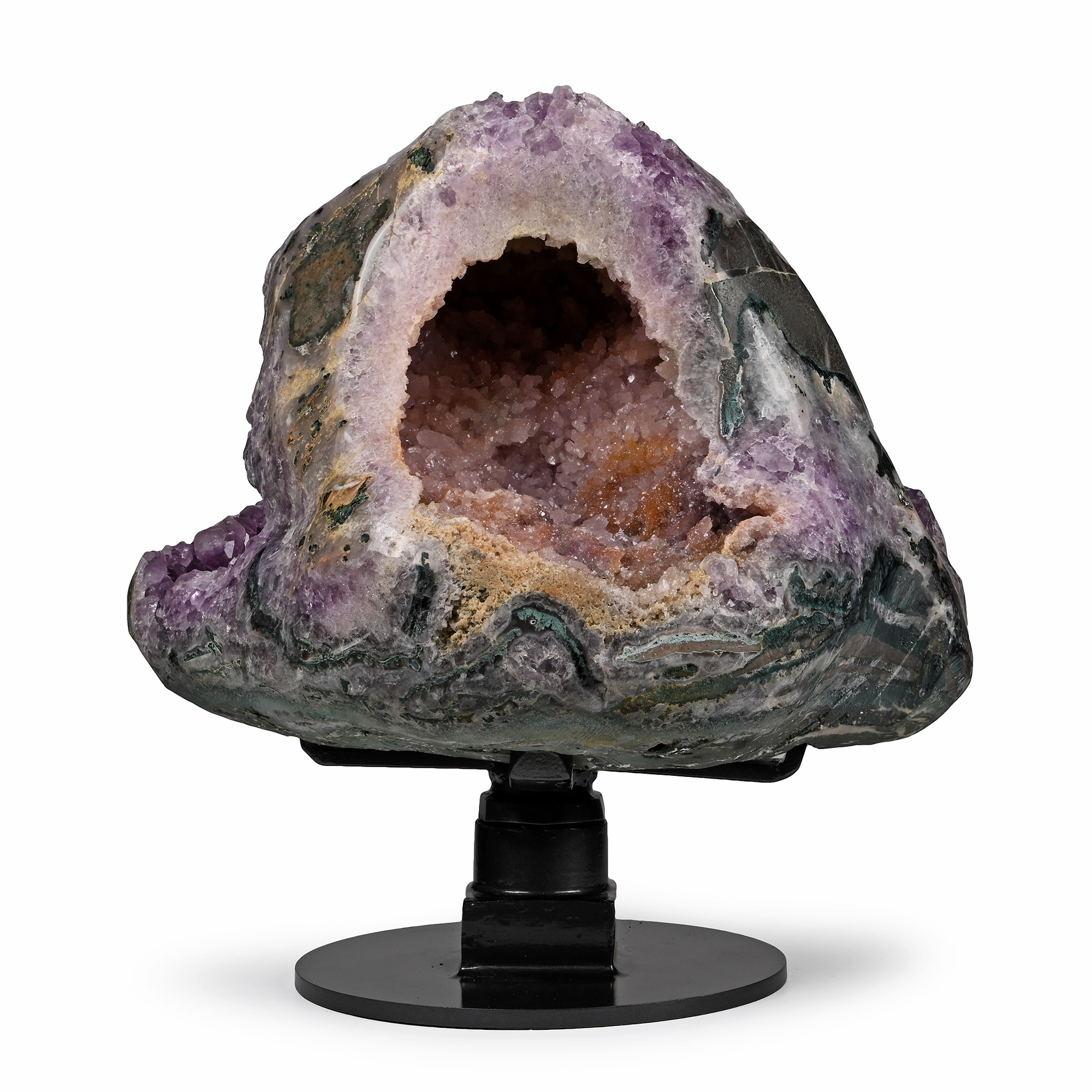 Amethyst Geode Heart with Intricate Formations