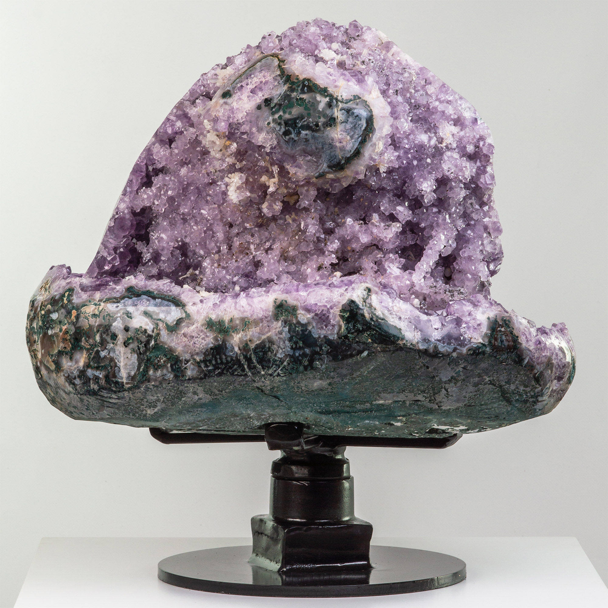 Amethyst Geode Heart with Intricate Formations