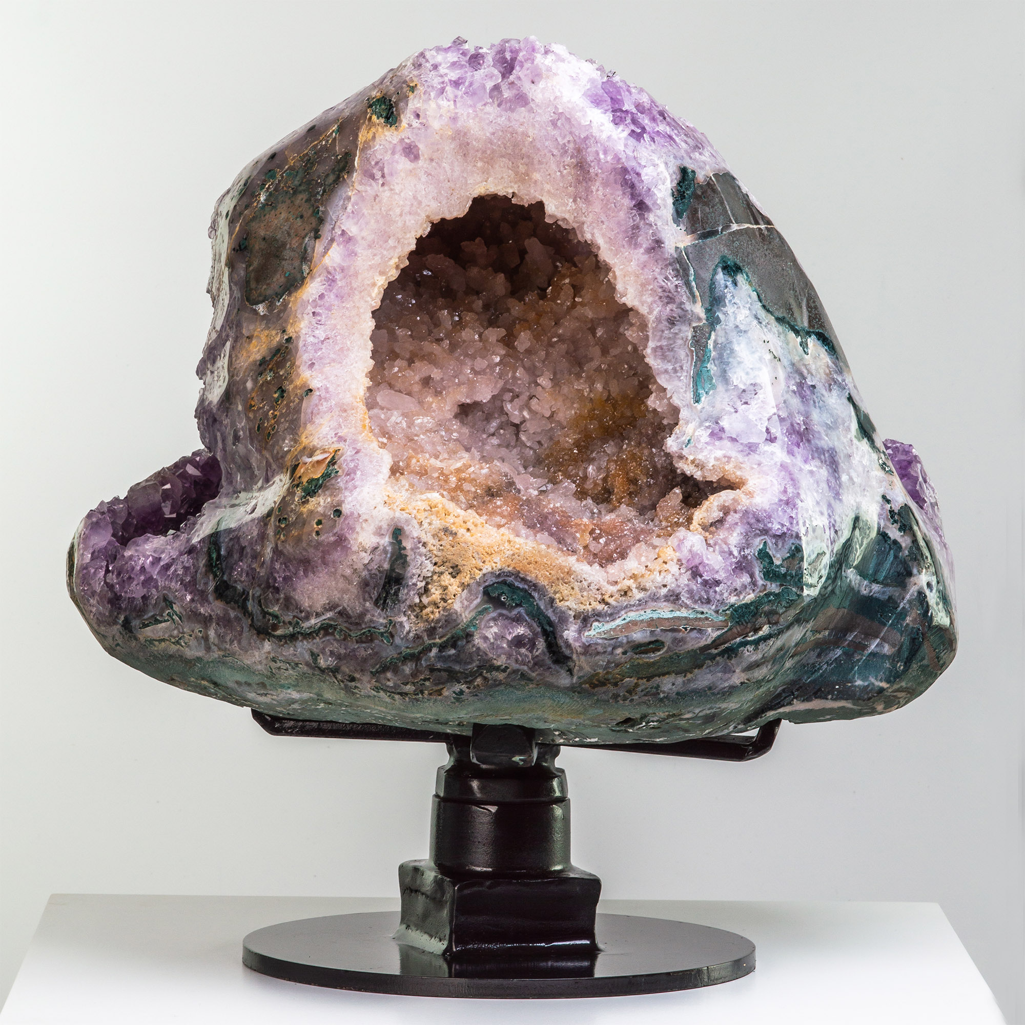 Amethyst Geode Heart with Intricate Formations