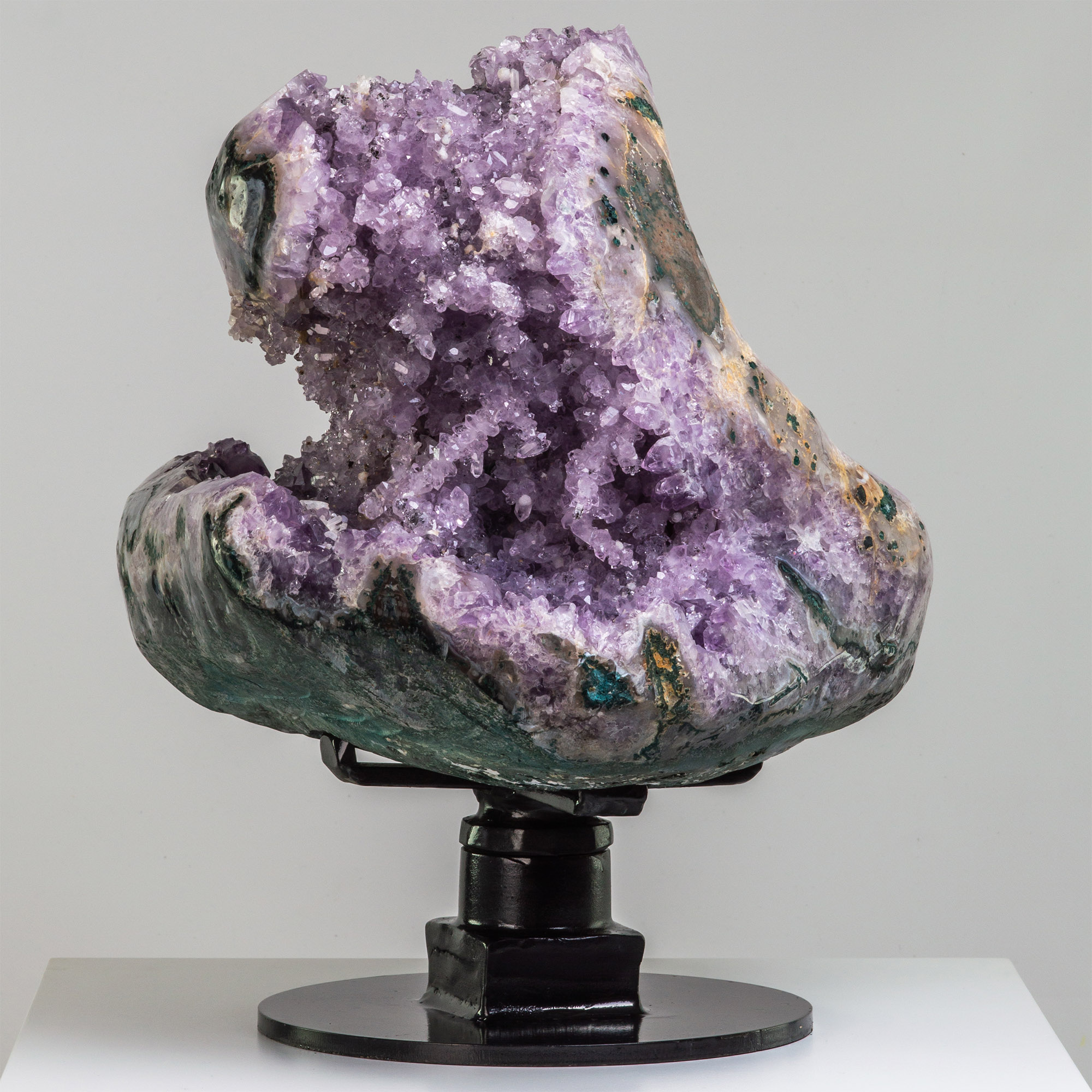Amethyst Geode Heart with Intricate Formations