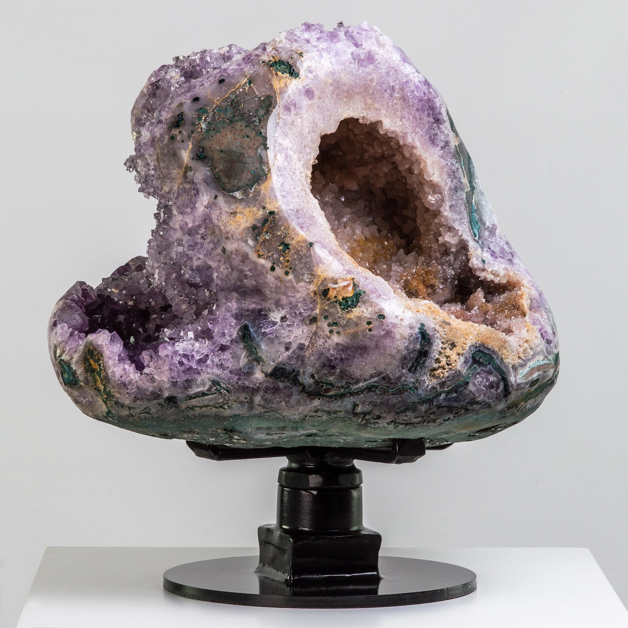 Amethyst Geode Heart with Intricate Formations