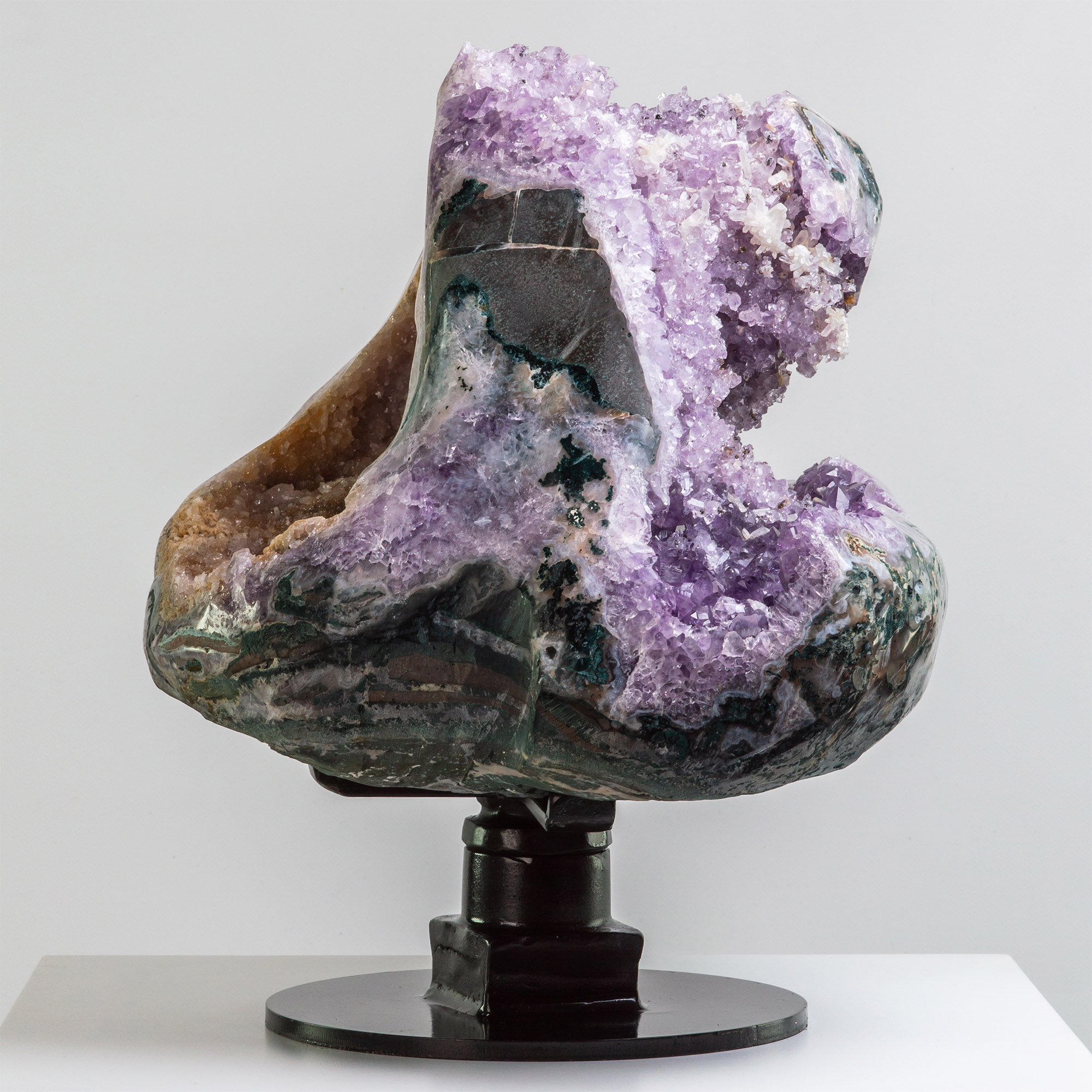 Amethyst Geode Heart with Intricate Formations