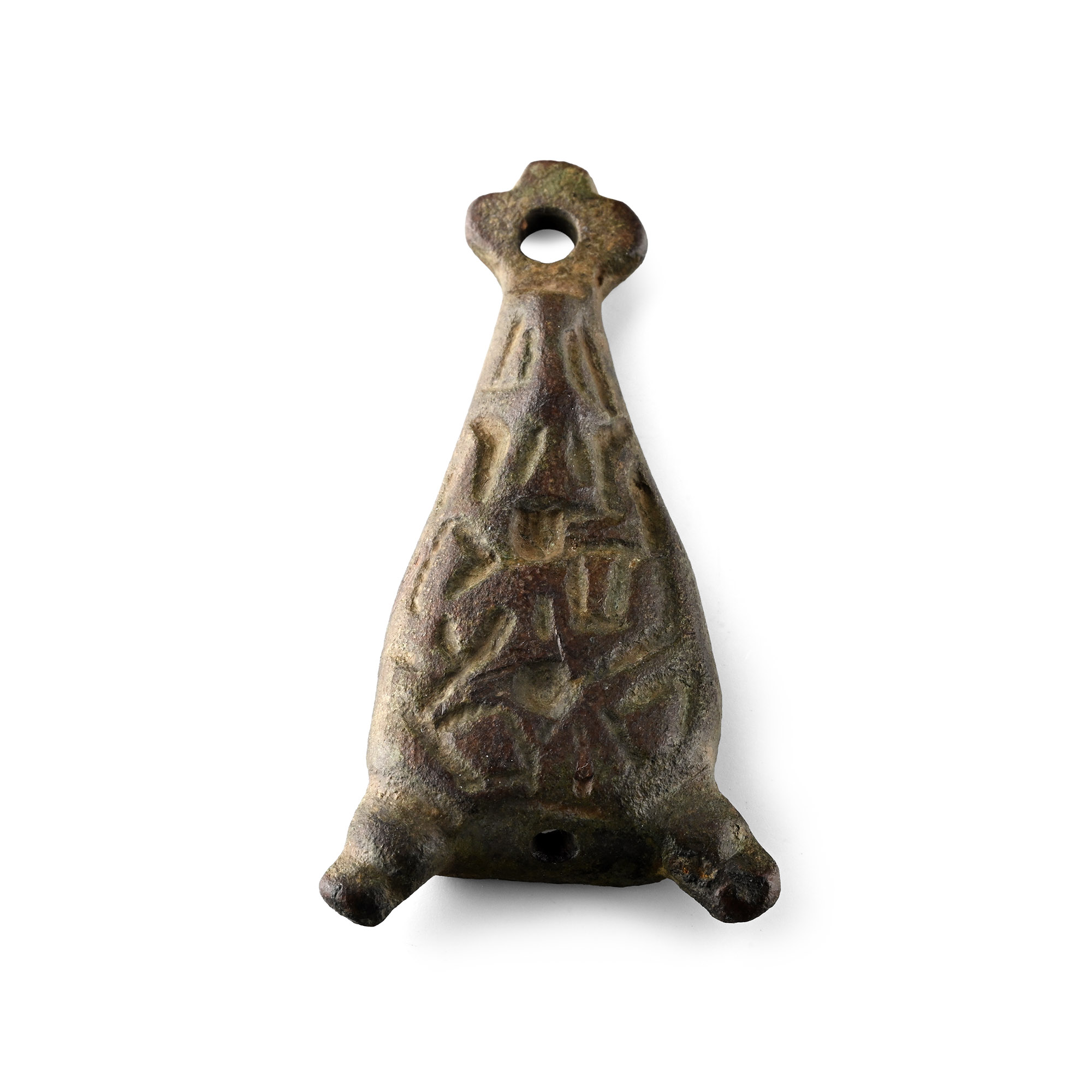 Anglo-Scandinavian Viking Bronze Interlaced Beast Stirrup Apex Mount