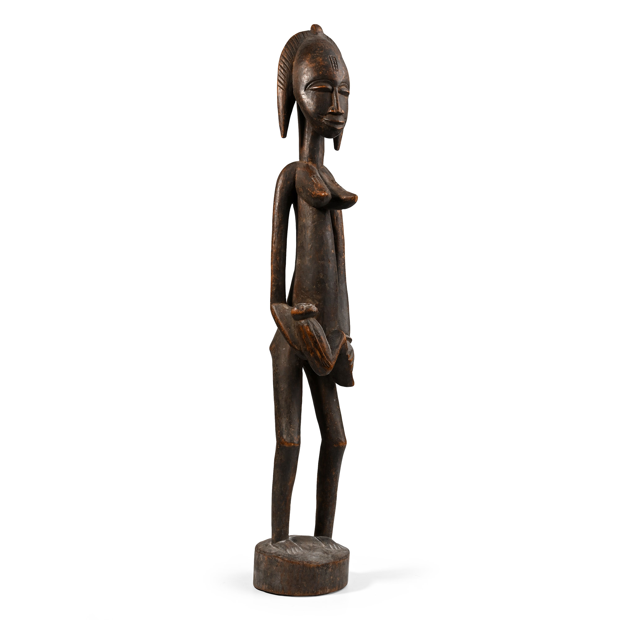 African Wooden Mother with Child Fertility Figure