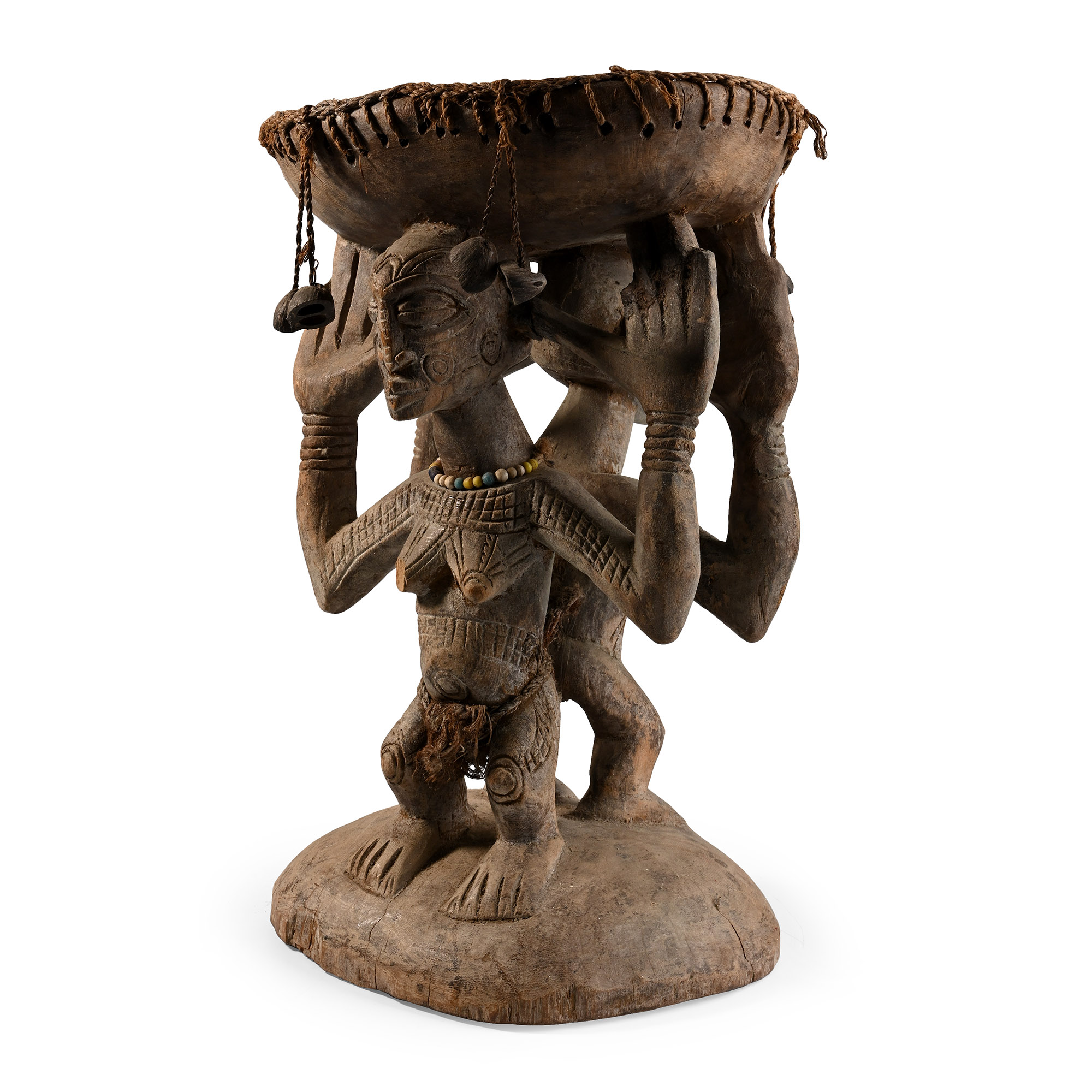 African Wooden Ceremonial Tribal Stool