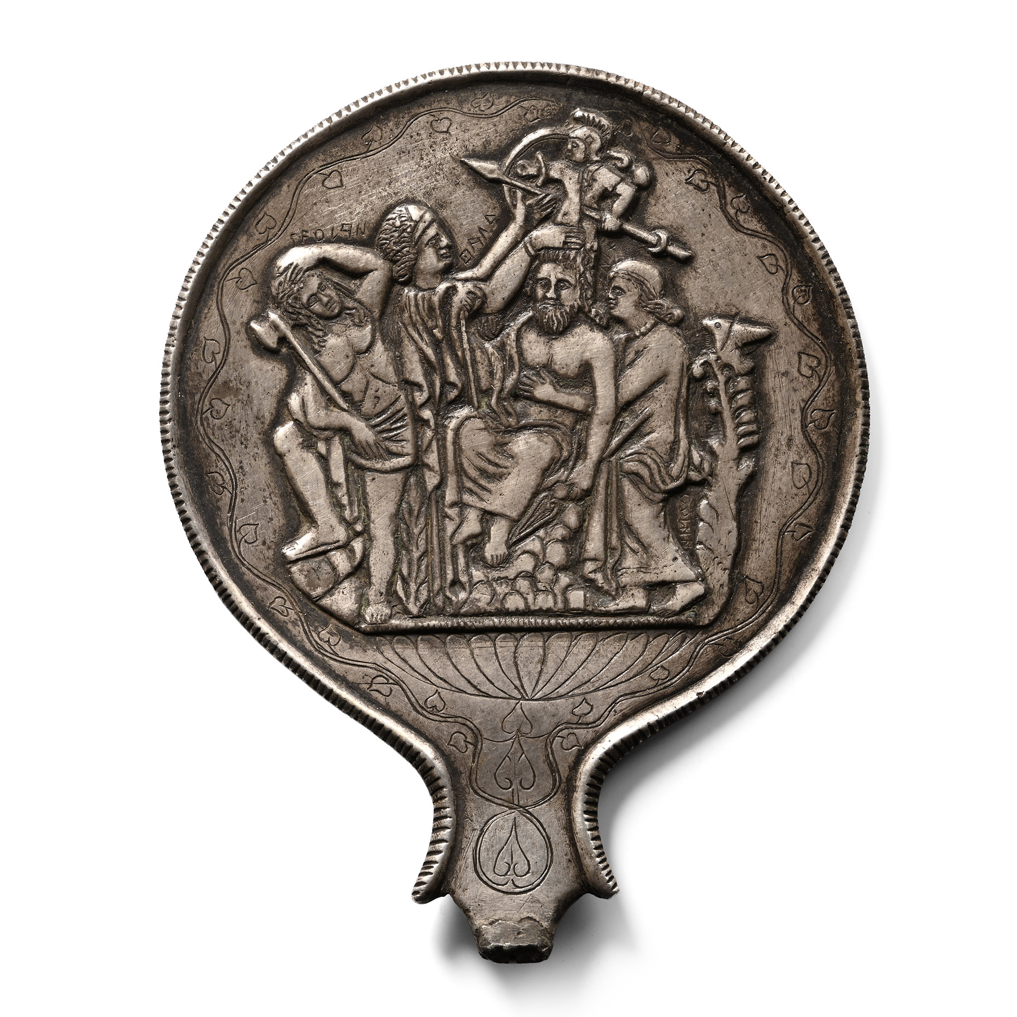 Renaissance Silver Mirror with Mythological Scene