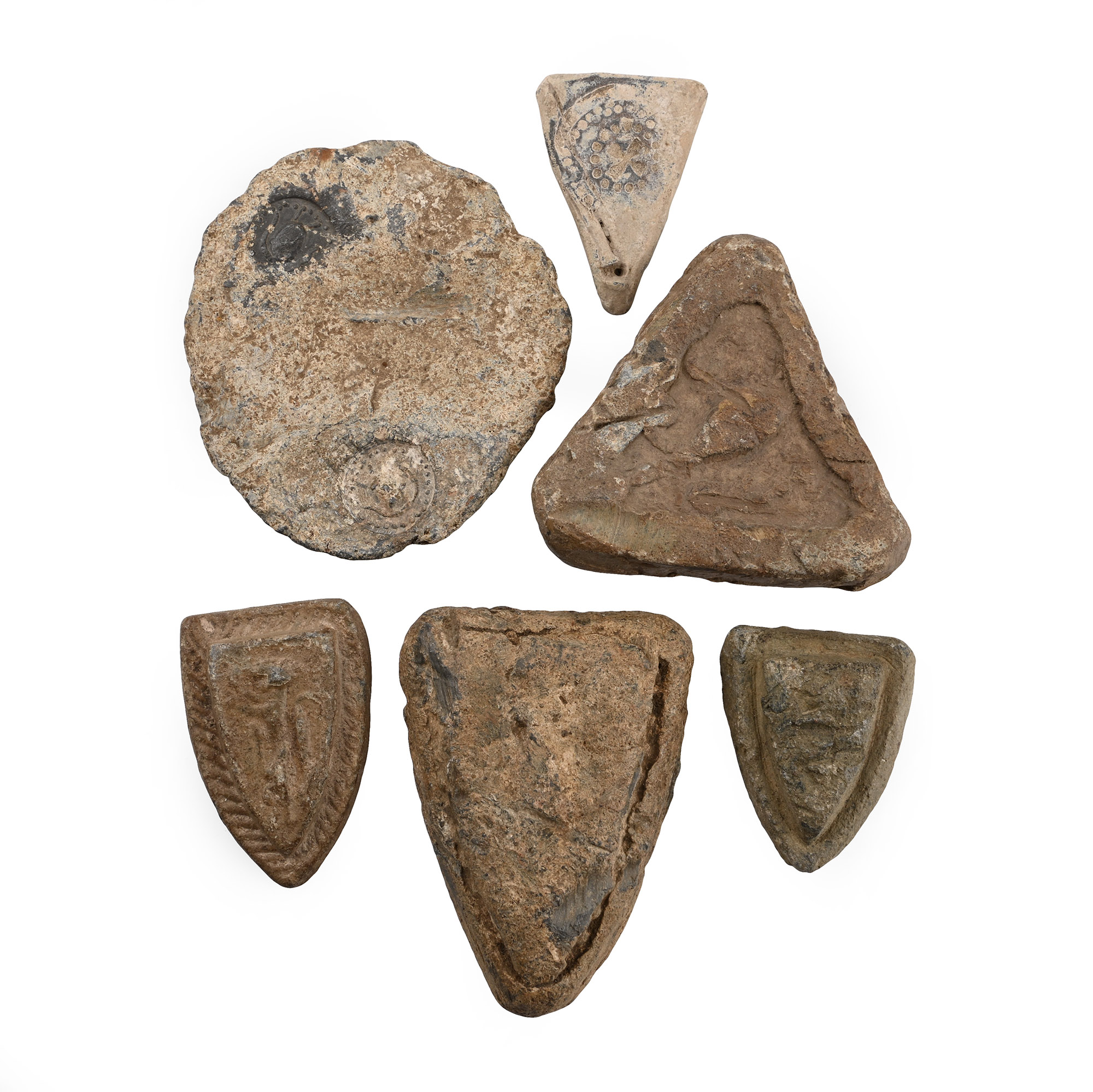 Medieval Lead Heraldic Trade Weight Group