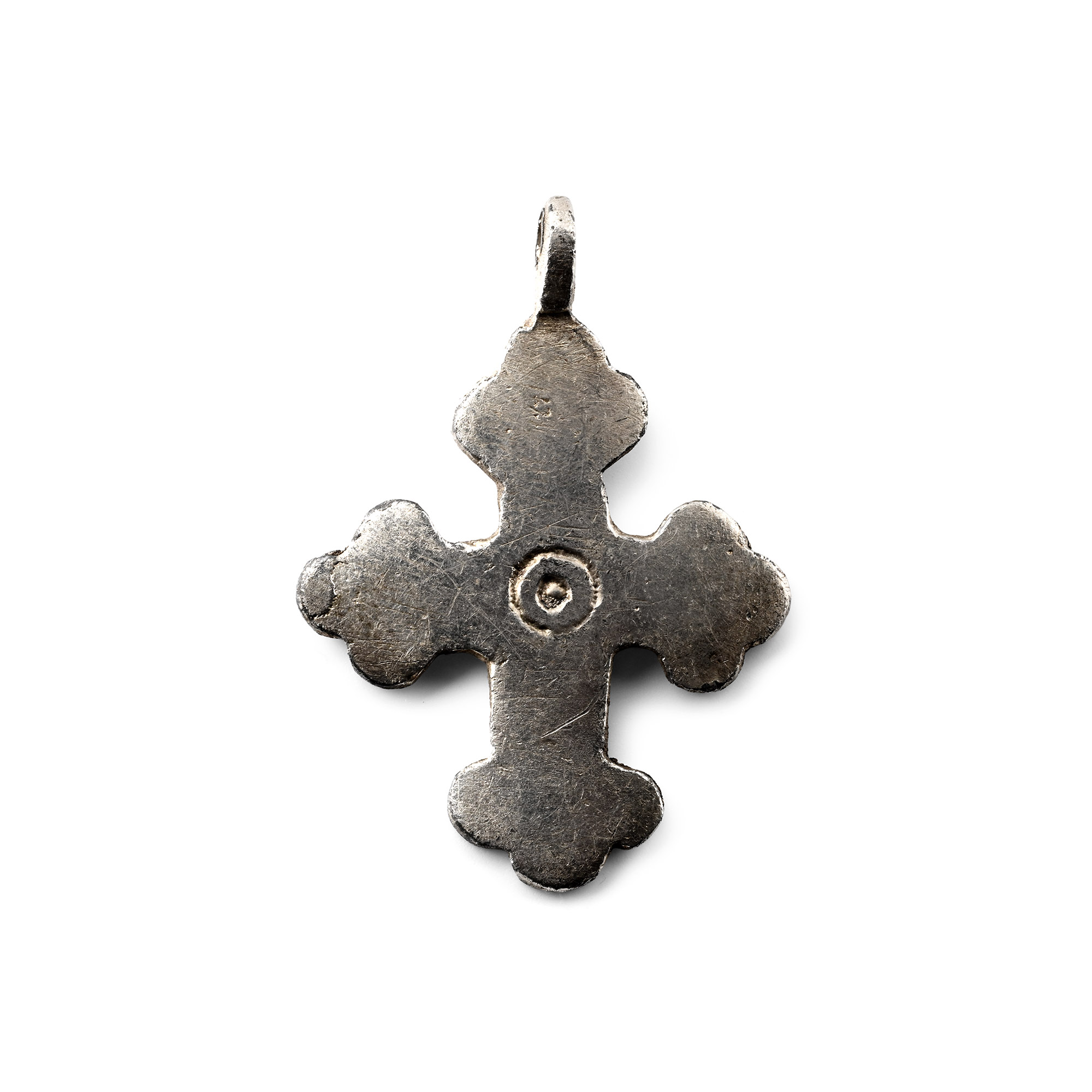 Post Medieval Coptic Silvered Cross Pendant