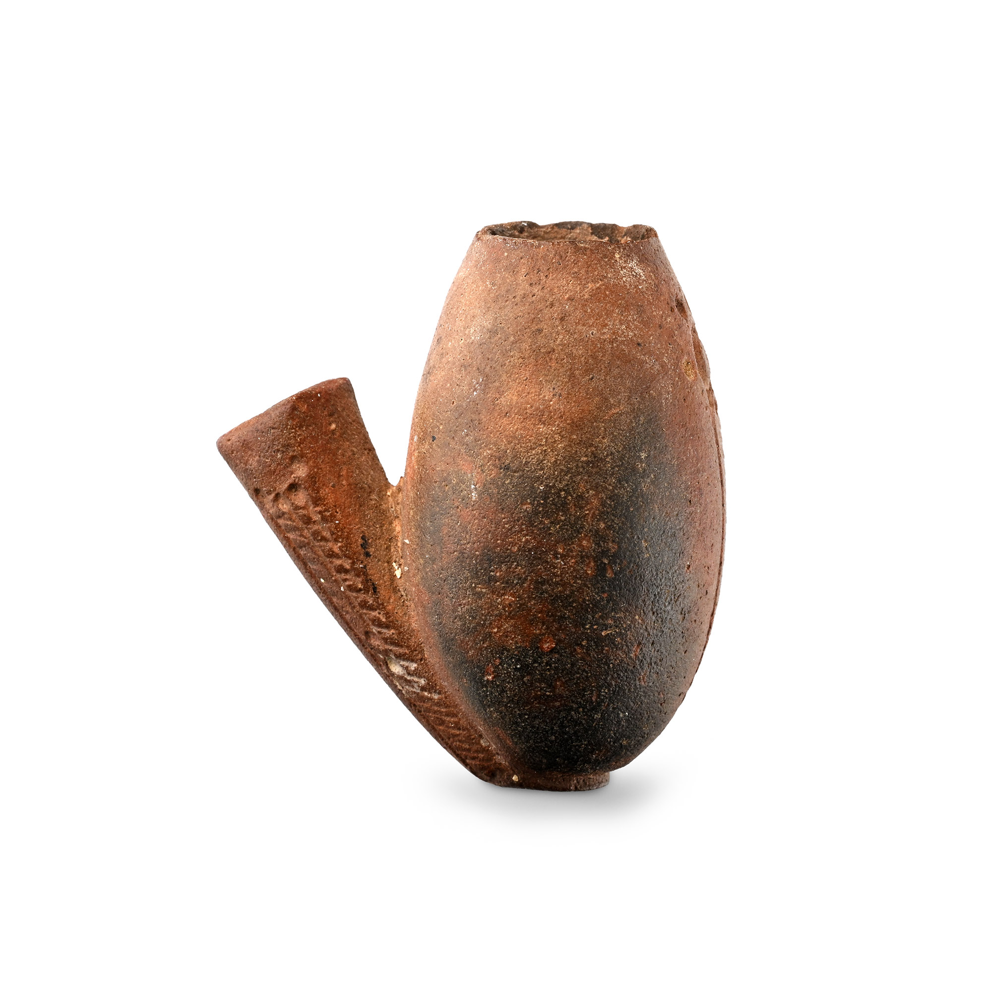 North American Decorated Clay Smoking Pipe Bowl