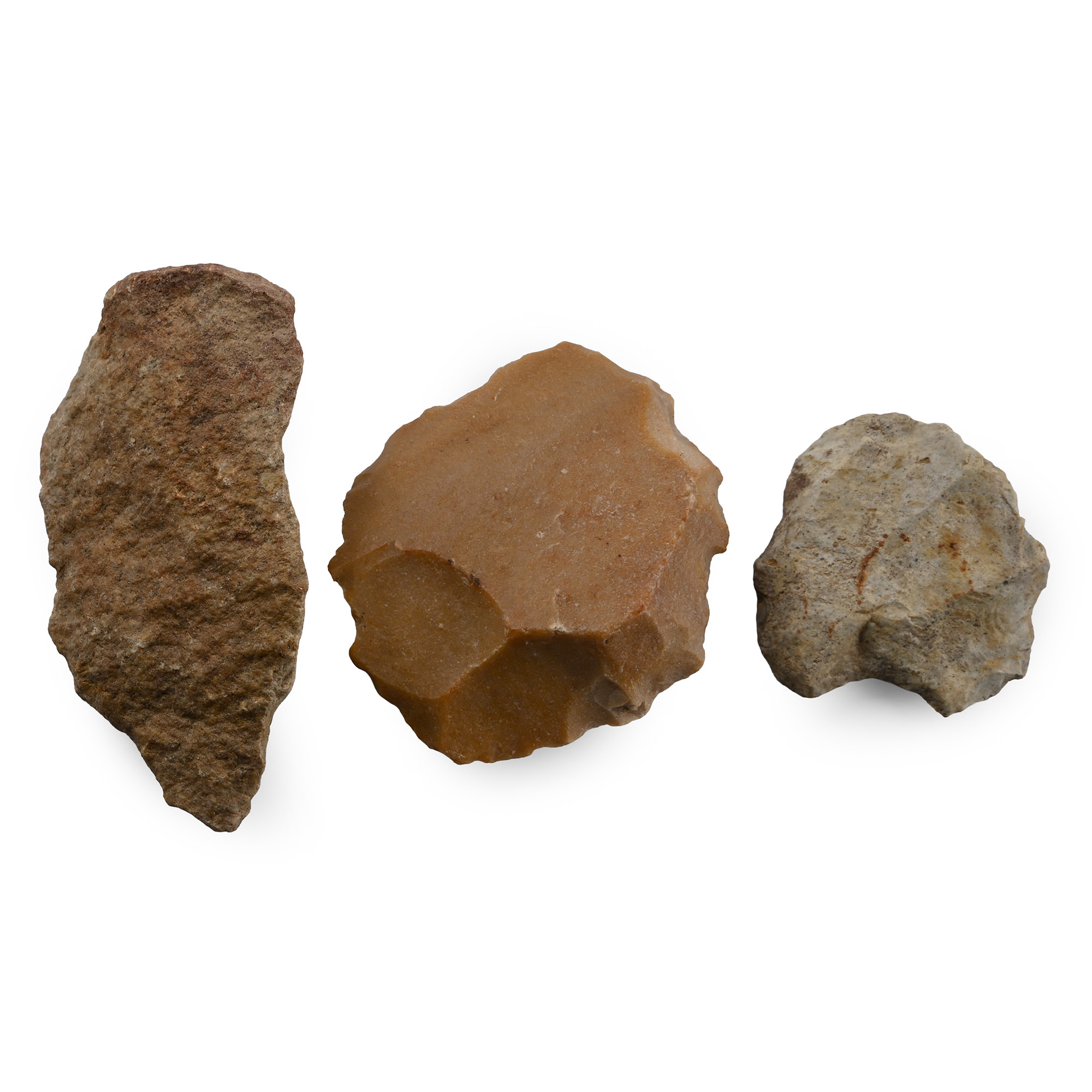 Neanderthal Knapped Quartzite Scraper Group