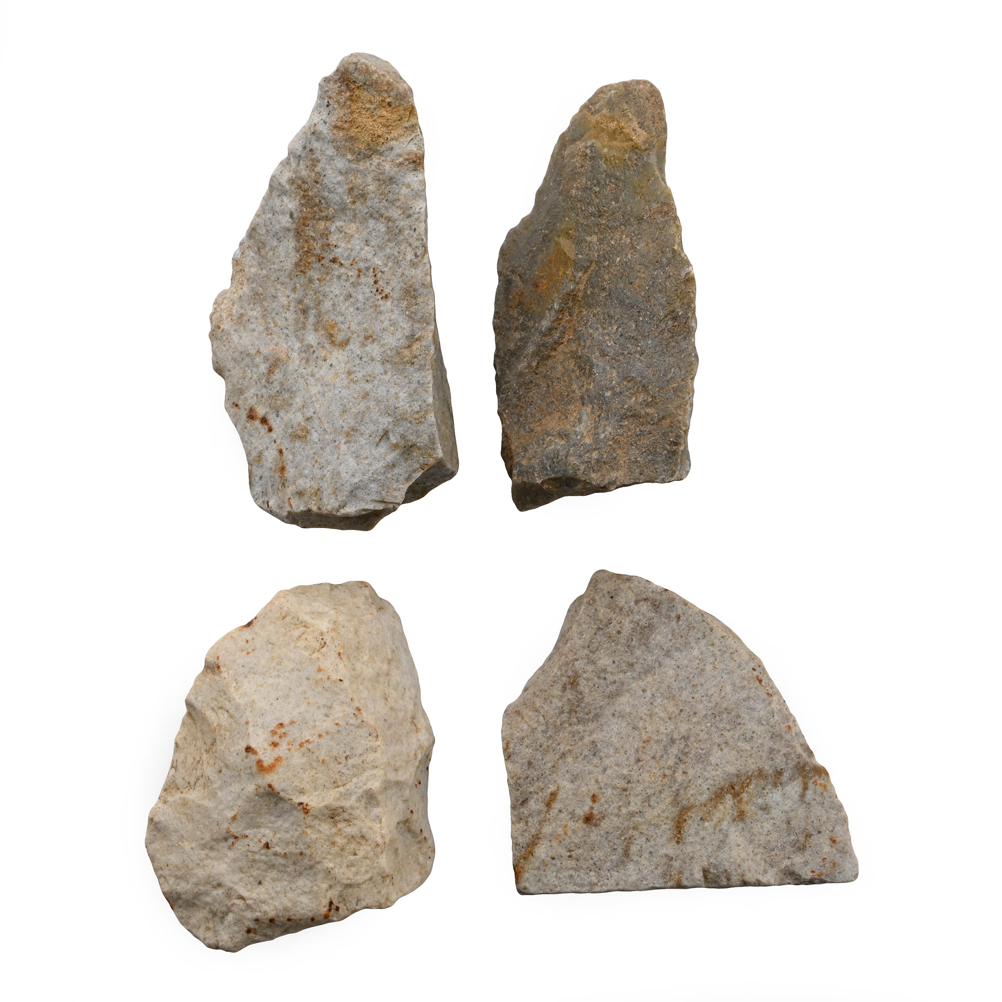 Neanderthal Knapped Quartzite Scraper Group