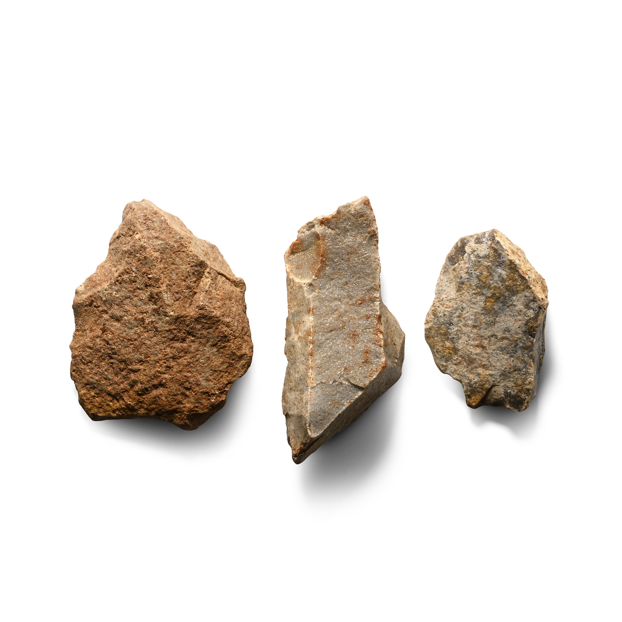 Stone Age Neanderthal Knapped Quartzite Scraper Group