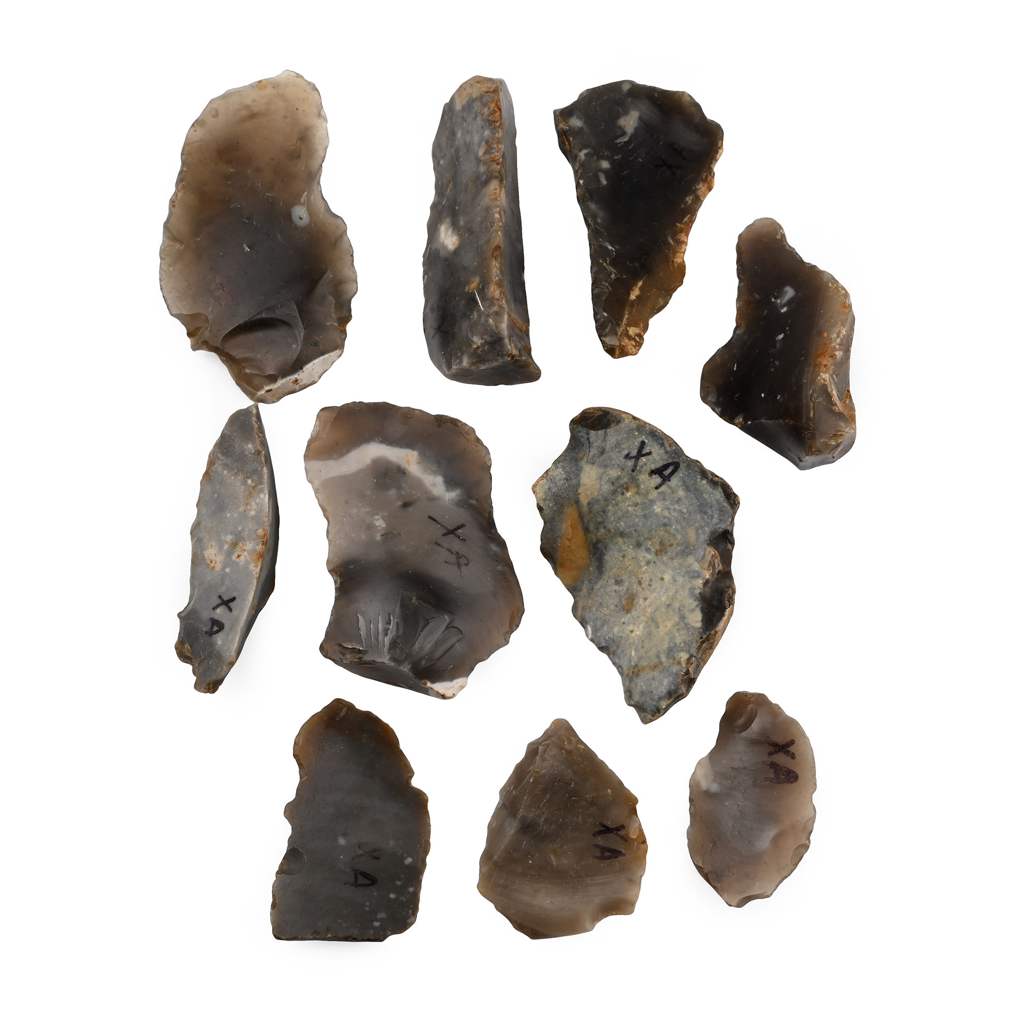 Stone Age Knapped Flint Tool Collection