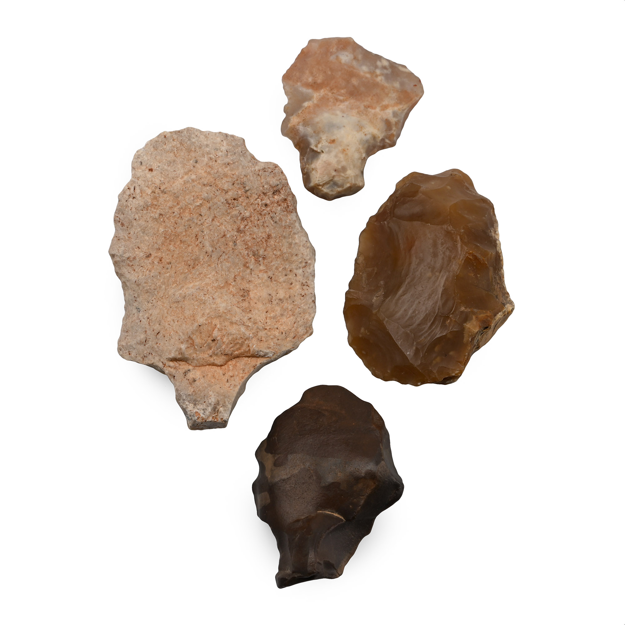 Stone Age Knapped Tanged Point and Scraper Collection